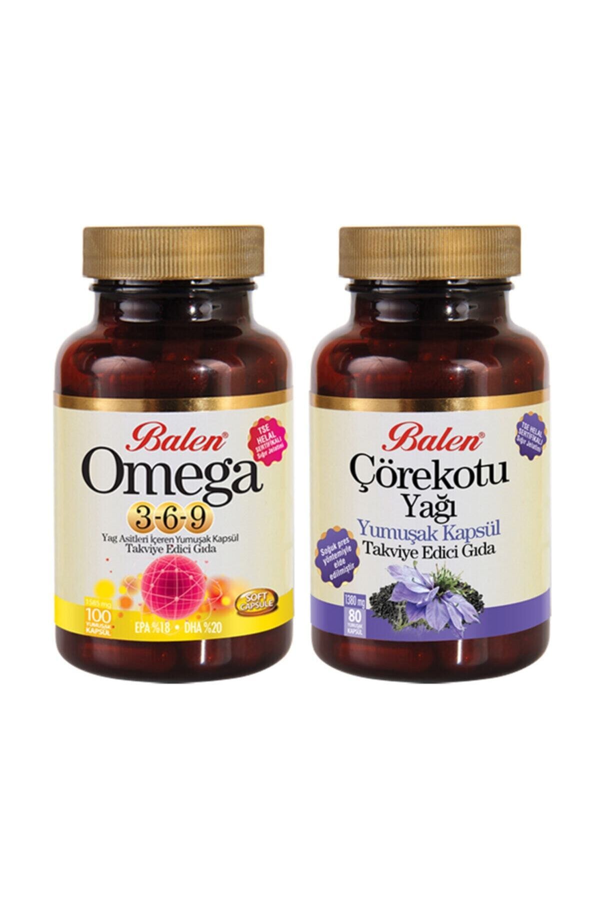 Balen 2'li Set Omega 3-6-9 Çörekotu Softgel Kapsül