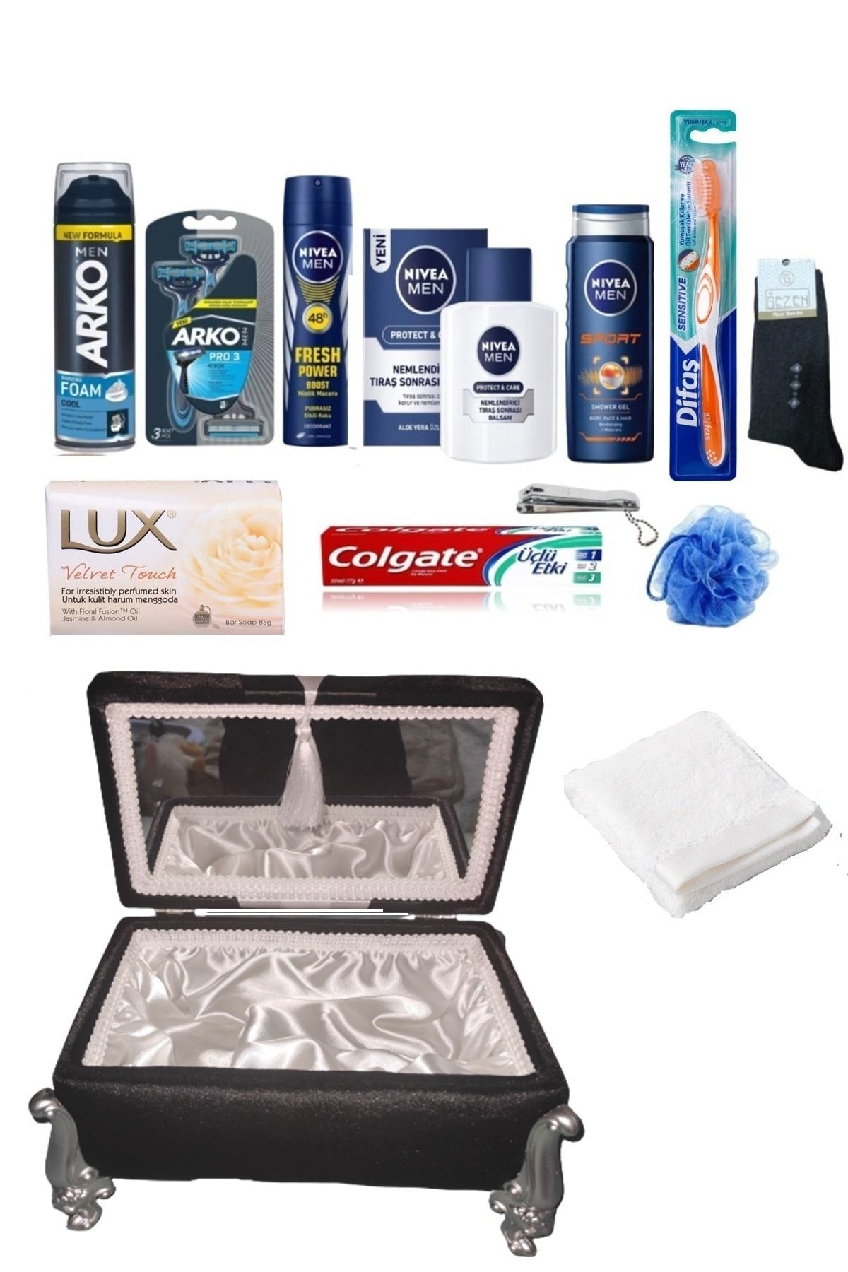 Nivea Damat Bohçası Tıraş Seti Çeyiz Aynalı Ayaklı Full Set