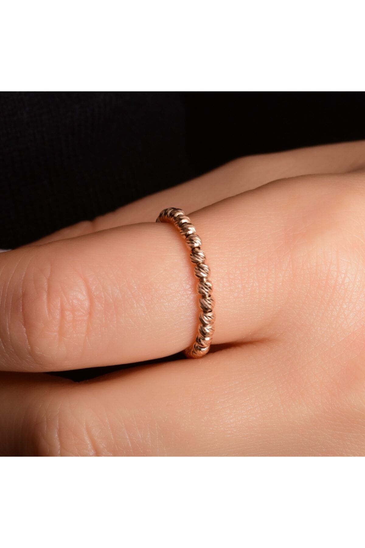 Goza Jewellery Dorika Tekli Rose Rengi Altın Yüzük