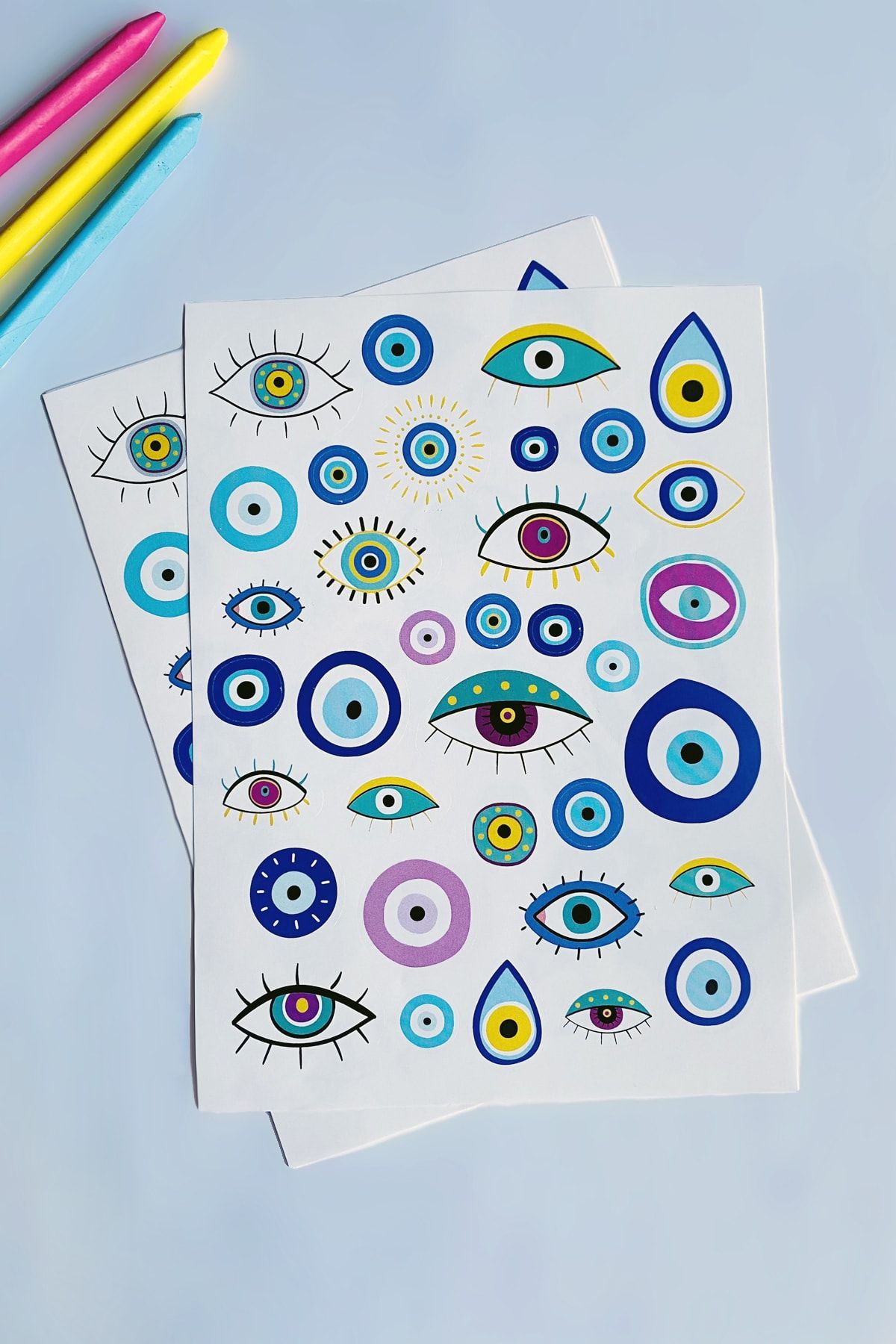 Funbou Şekilli Sticker, Evil Eye / 10 Sayfa