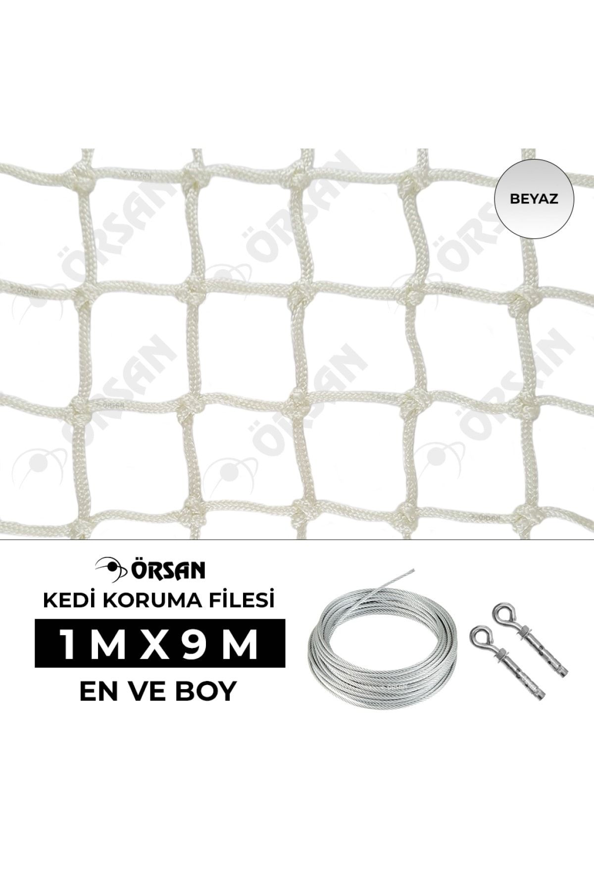 Örsan File Kedi Filesi 1mx9m Beyaz - Kedi Balkon Filesi - Kedi Koruma Filesi