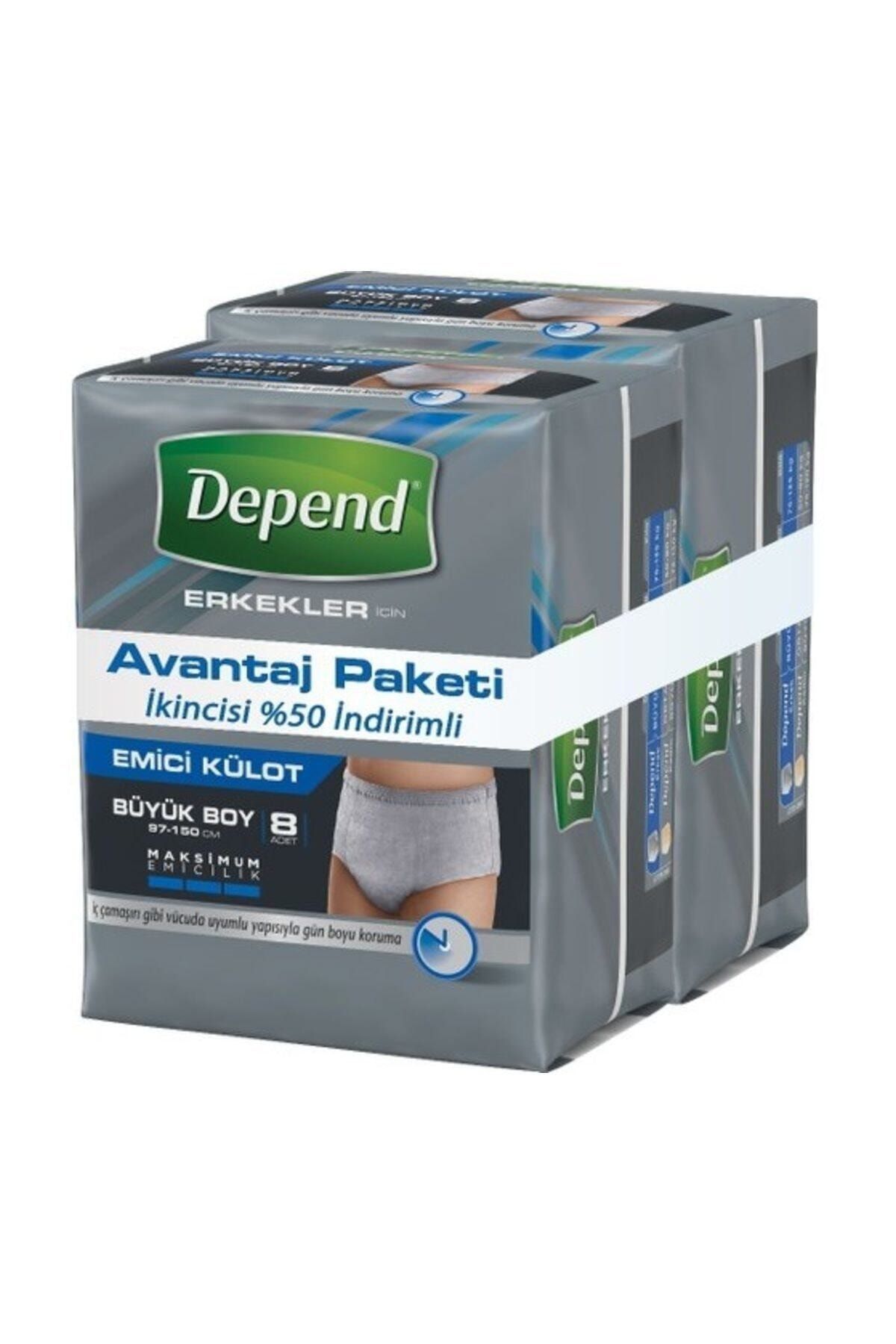 Depend Emici Külot Erkek Büyük 8+8 Avantaj Paket