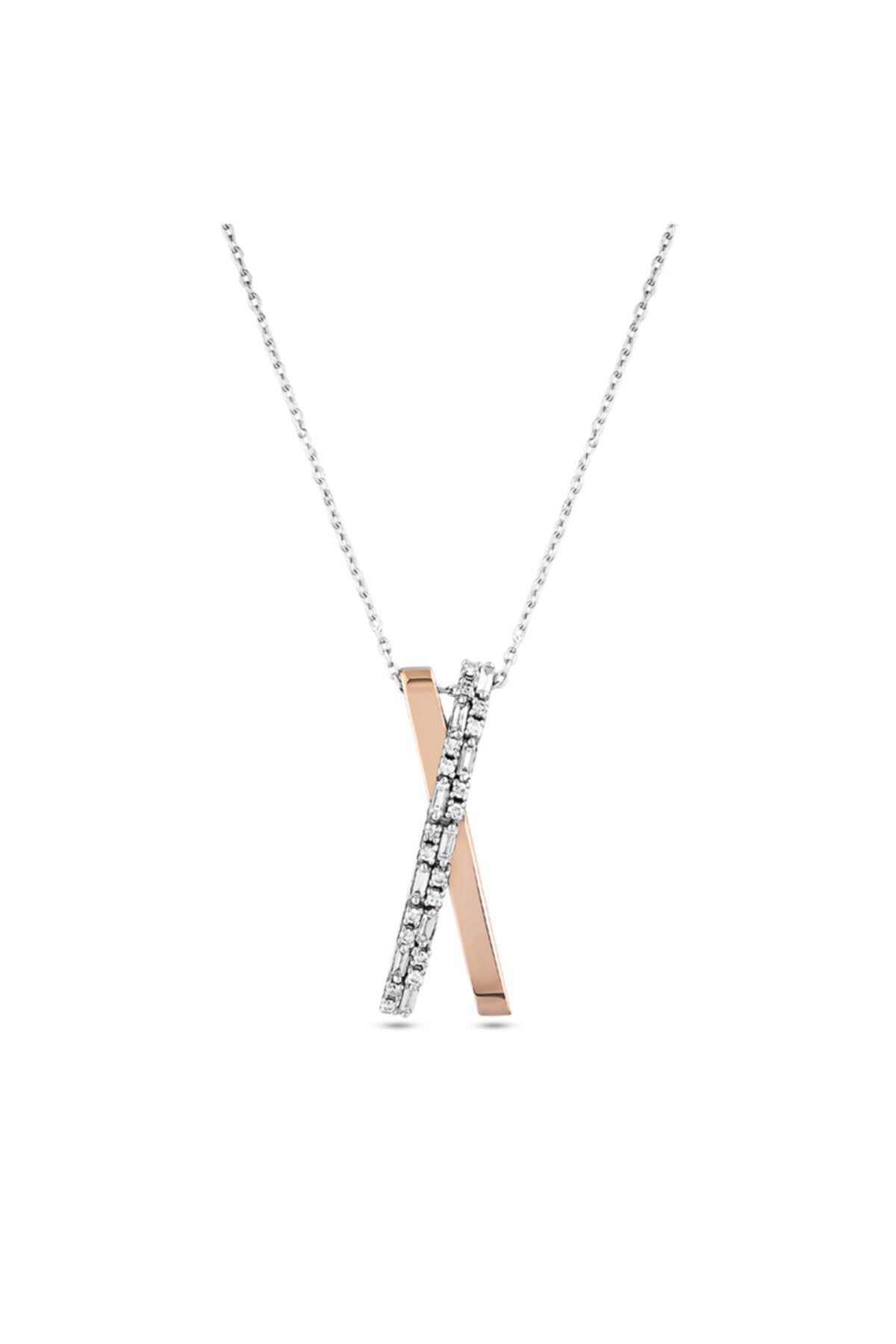 Barok Diamond Baget Pırlanta Kolye 0.33 Ct. E Vs 18k