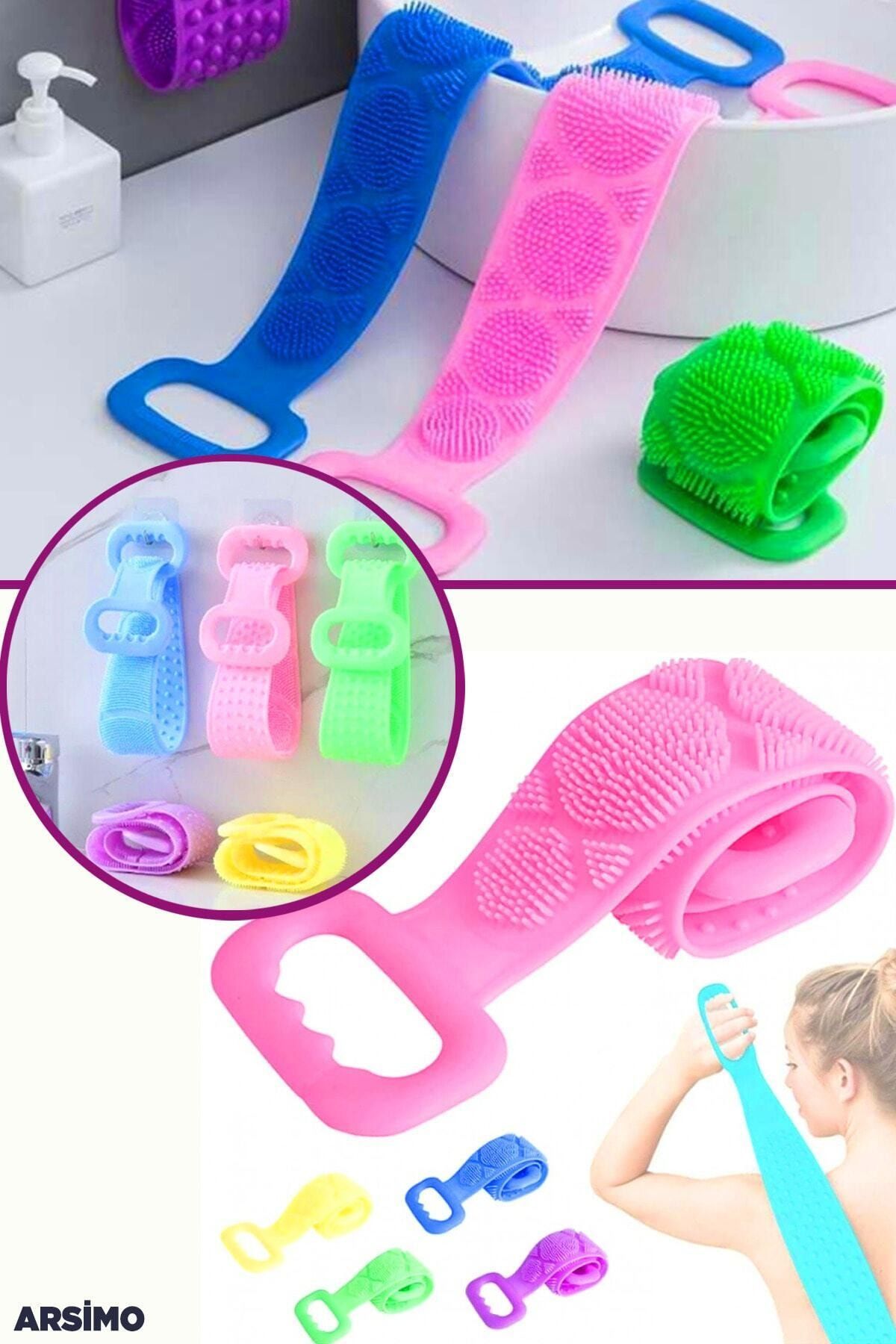 Velina Home Silikon Çift Taraflı Banyo Sırt Lif Kesesi 70 Cm.