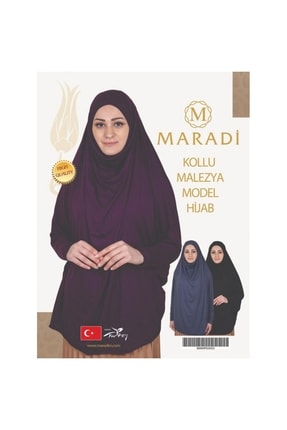 Pratik Kollu Malezya Model Hijab Siyah Renk Image 0