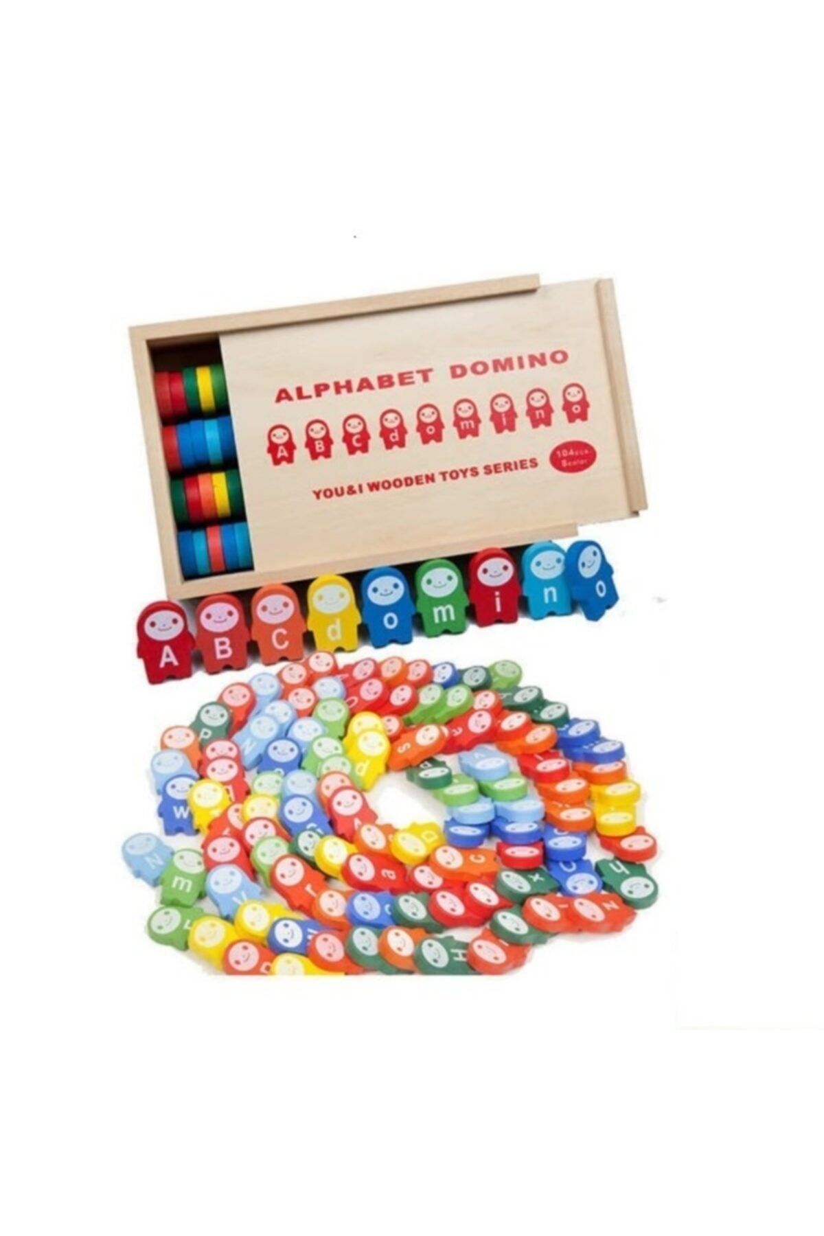 SAMTOYS Ahşap Alfabe Domino Taşları