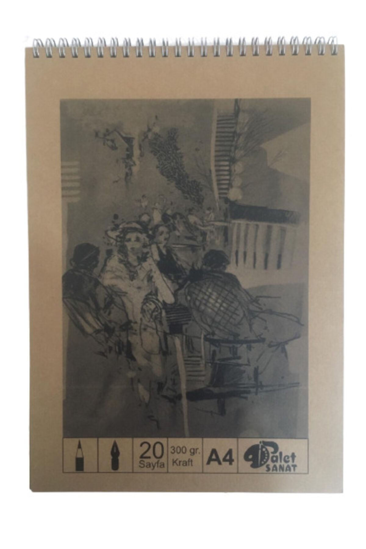 Palet Sanat 200 gr A4 20 Yaprak Kraft Defter Spiralli
