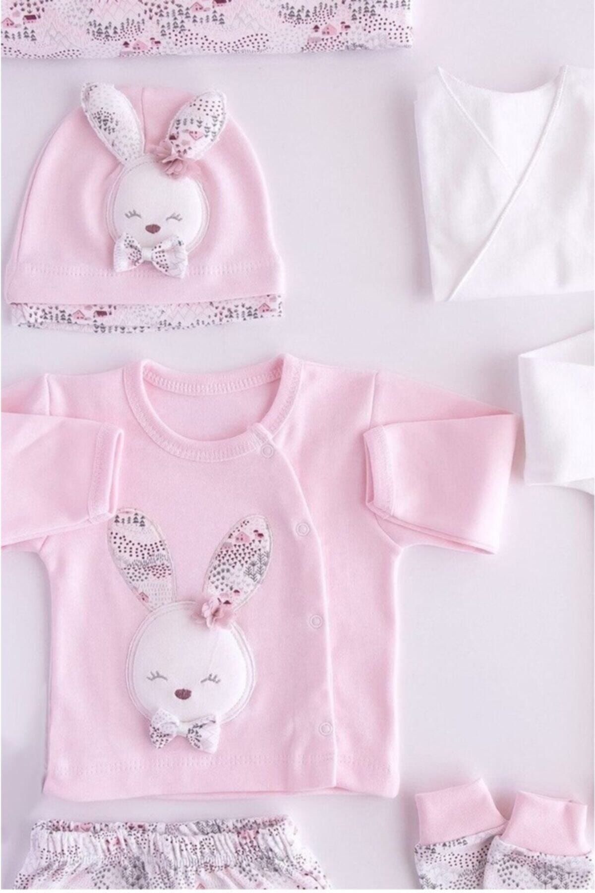 gaye bebe kiz bebek pudra pamuk sevimli tavsan 10 lu hastane cikis ve 4 lu bornoz seti fiyati yorumlari trendyol