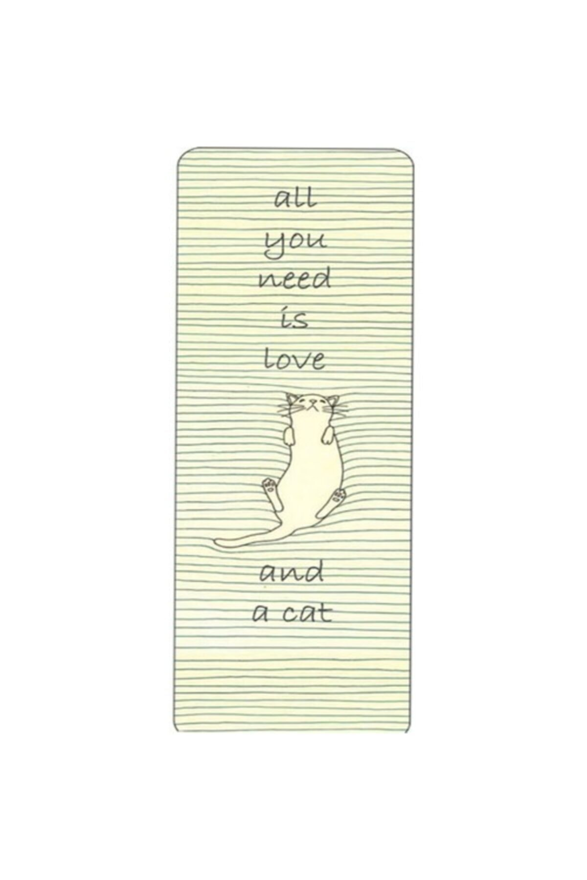 İstisna Siyah Düz Kesim Love Cat Kitap Ayracı