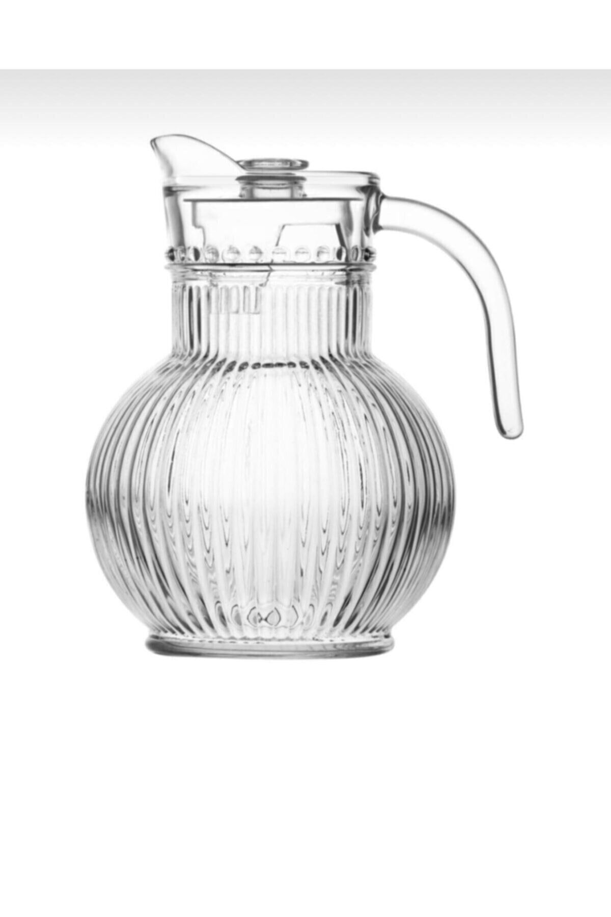 Lira Cam Sürahi 1800 Ml Tombul Desenli