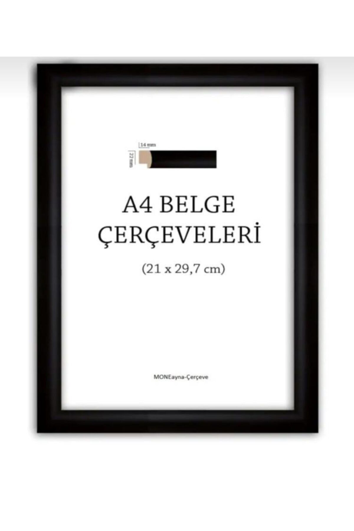 Mavi Ay Tasarım A4 Belgelik 1. Sınıf Siyah Çerçeve (22mm)