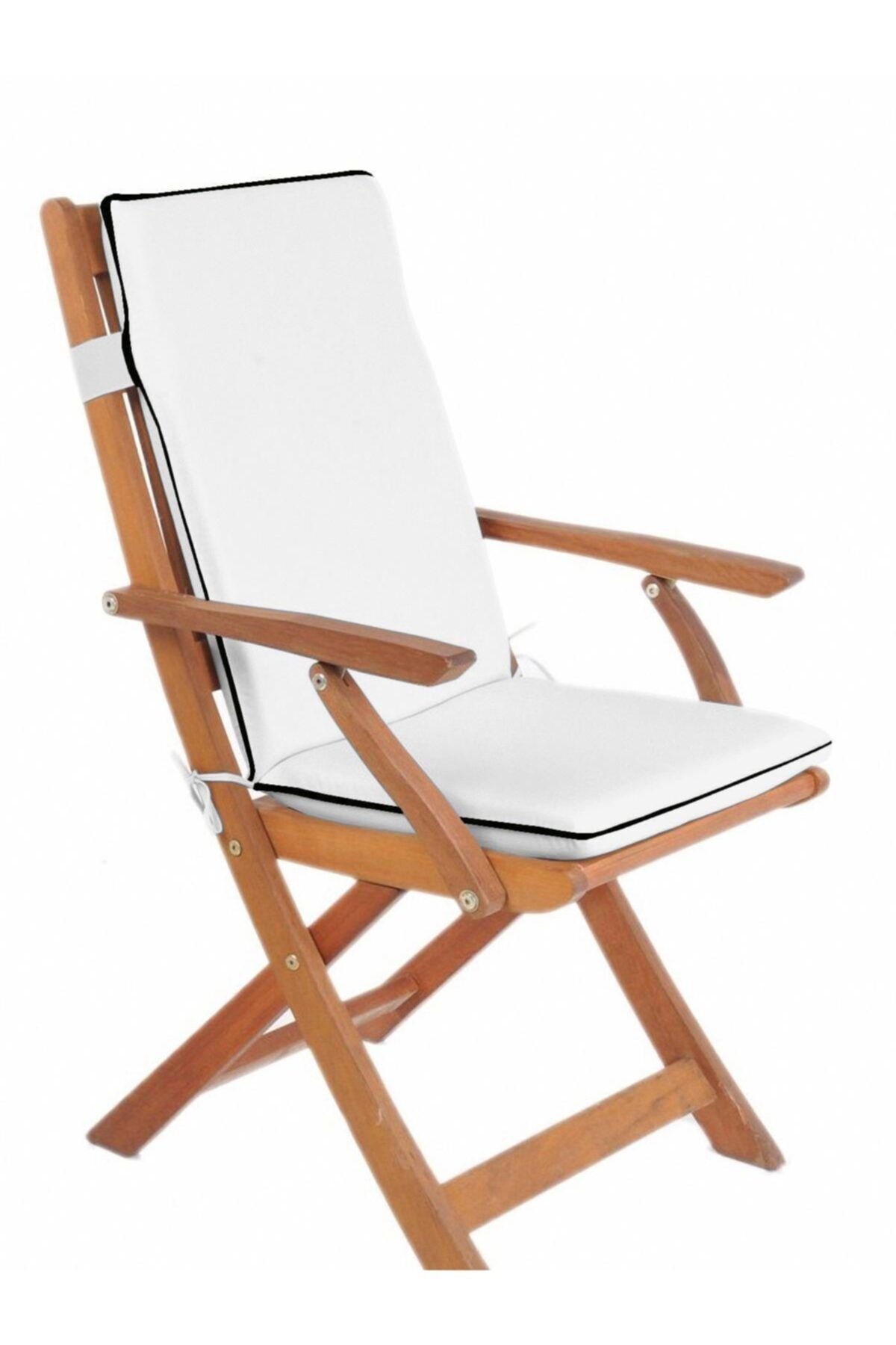 evimstil siyah fitilli beyaz arkalikli sandalye minderi oturma 42 42sirt 42 52cm 5cmsungerli fermuarli fiyati yorumlari trendyol