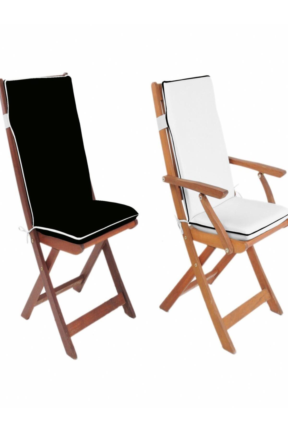 evimstil siyah beyaz renkli ikili arkalikli sandalye minderi oturma 42 42sirt 42 52cm 5cmsungerli fermuarli fiyati yorumlari trendyol