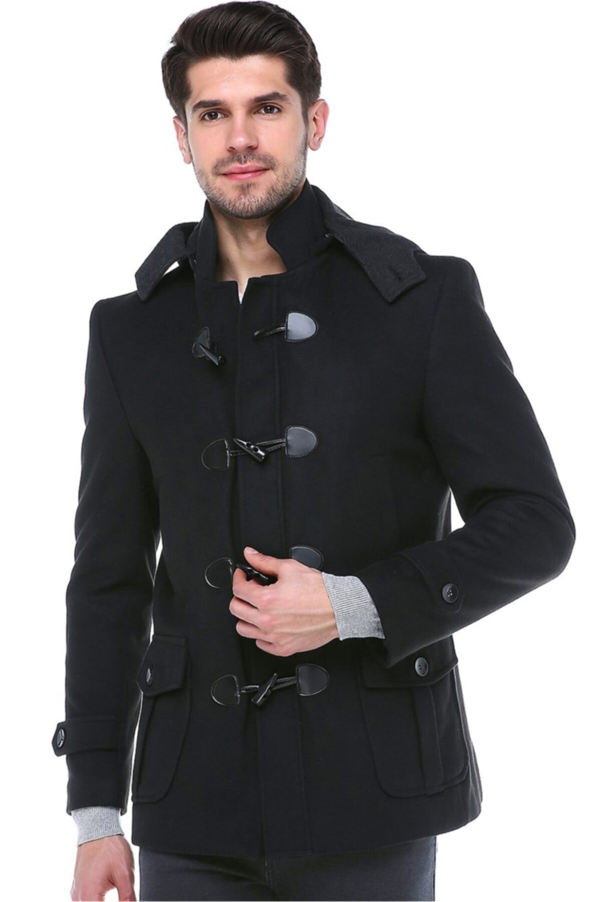 Dewberry Plt8379 Erkek Palto-siyah