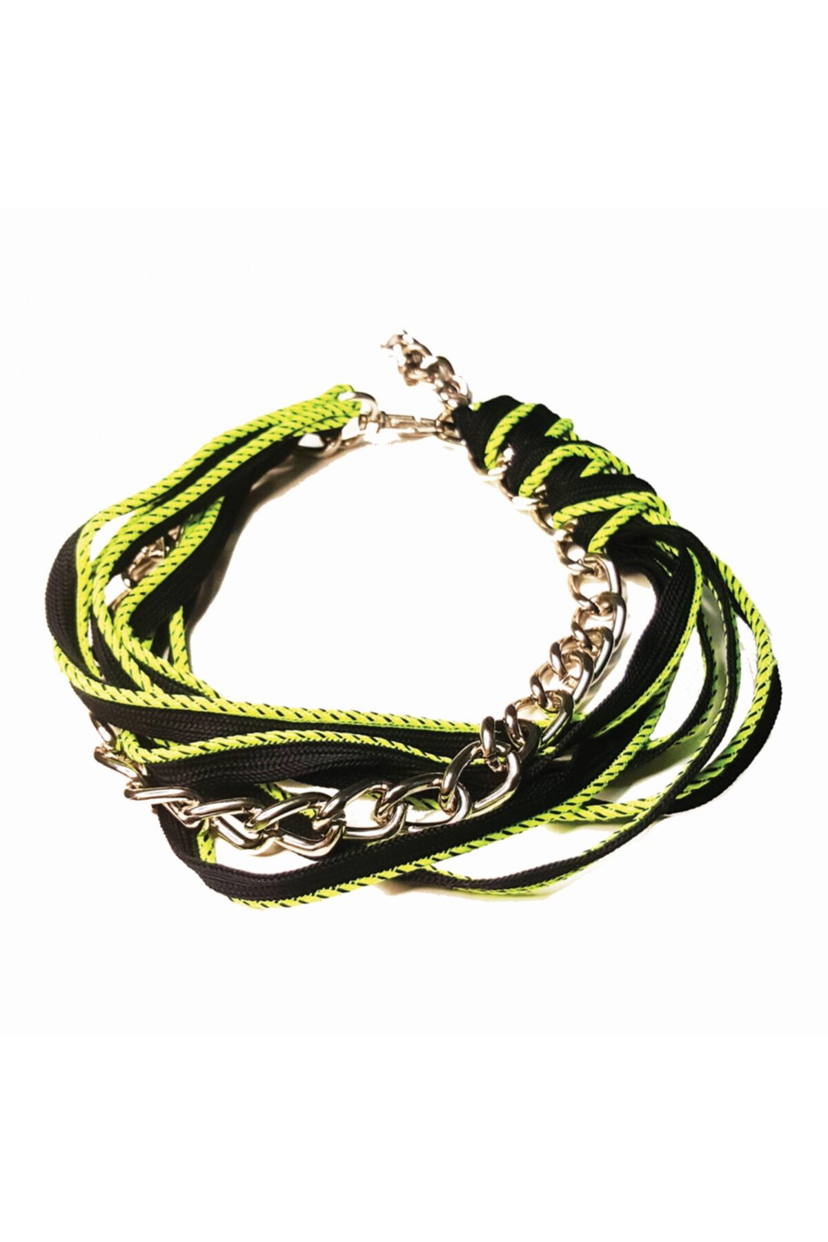 PETSWUU Neon Siyahi Zincir Tasma M 37-53 Cm