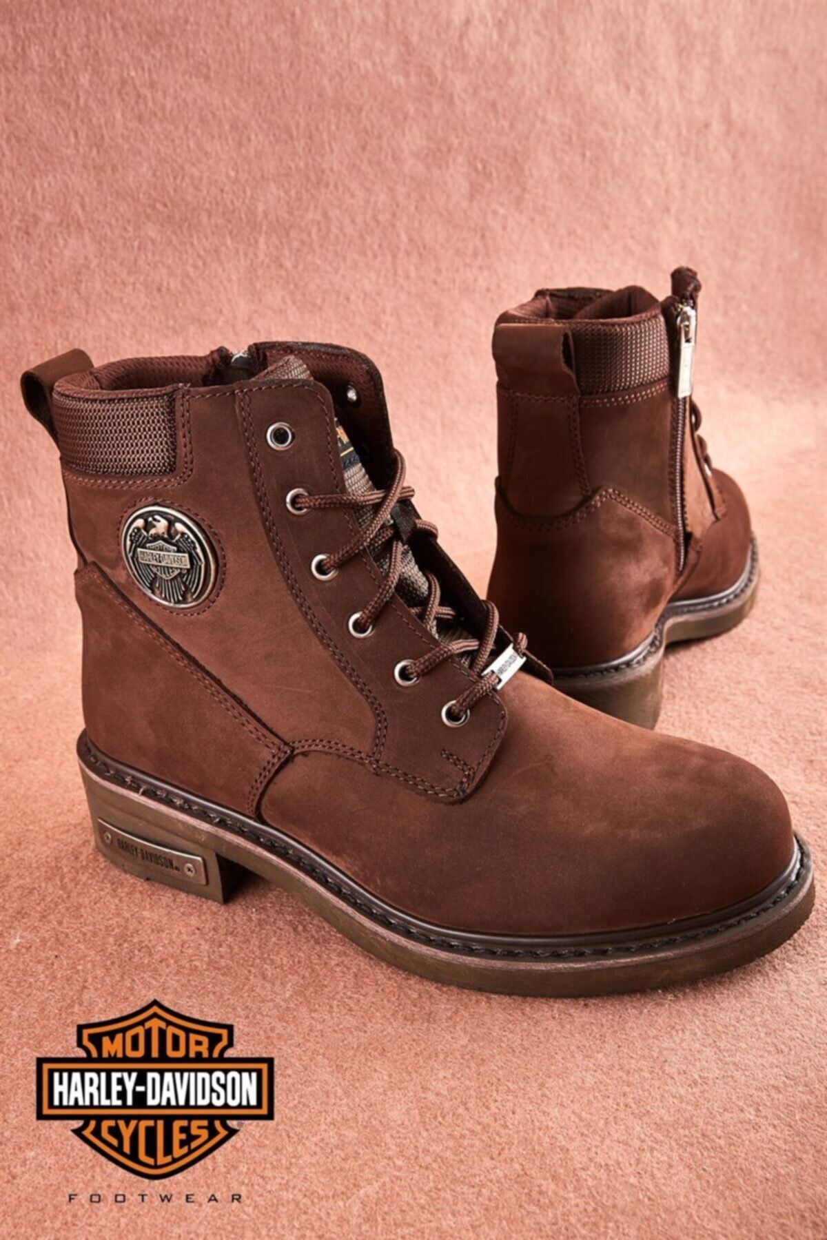 Harley Davidson Jim Dark Brown Nubuk Kadın Bot