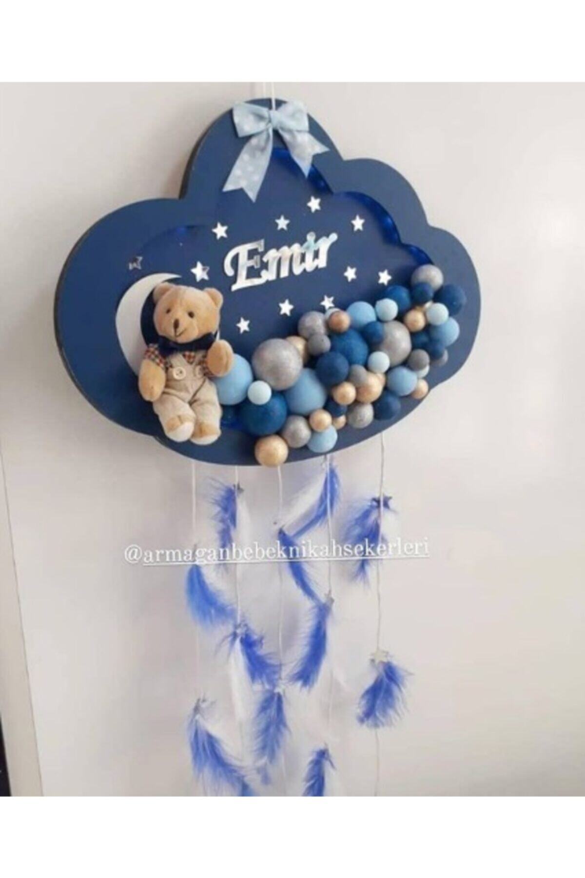 ARMAGAN BEBEK NİKAH ŞEKERİ Bebek Kapı Süsü Bubble Tasarı Led Işıklı Lacivert Renk