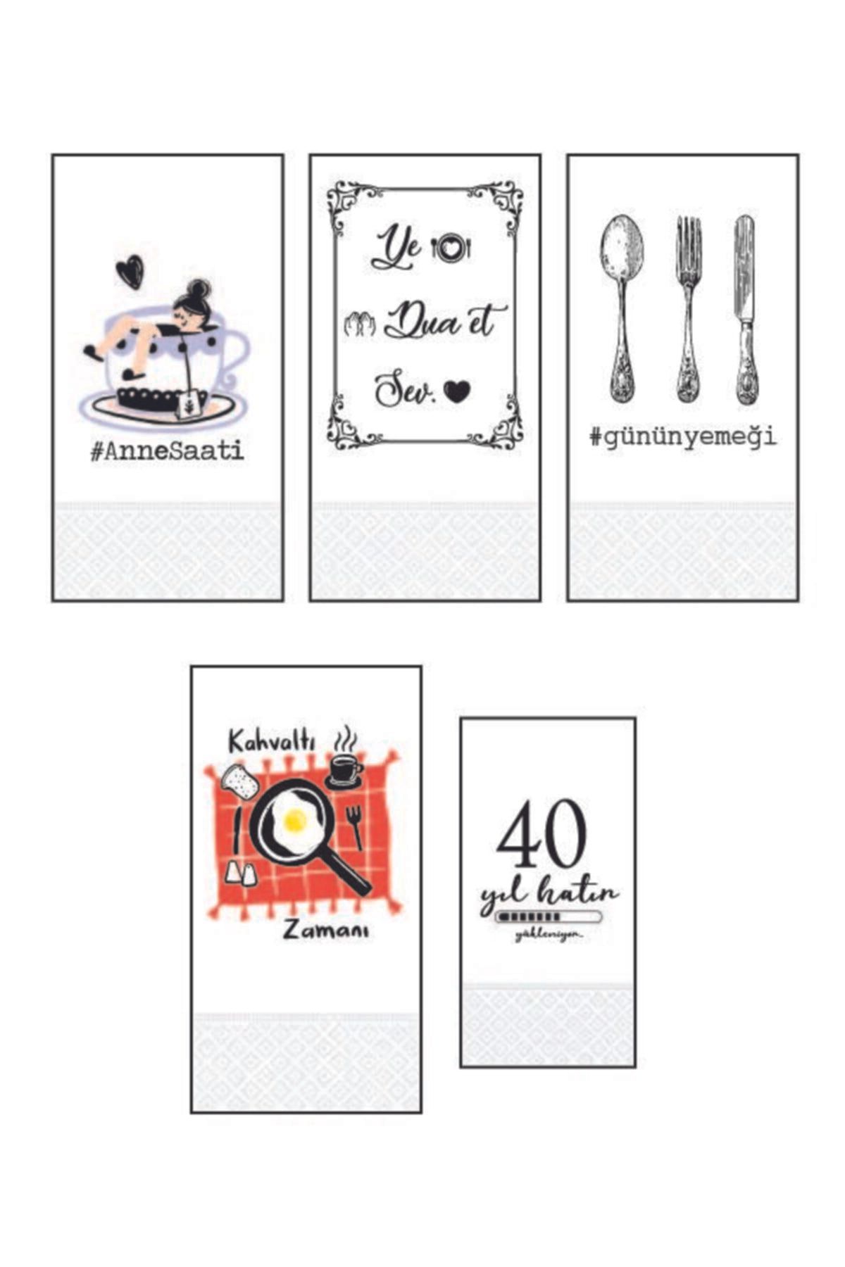 Ndesignco Ndesign.co Tasarım Peçeteler 5li Paket