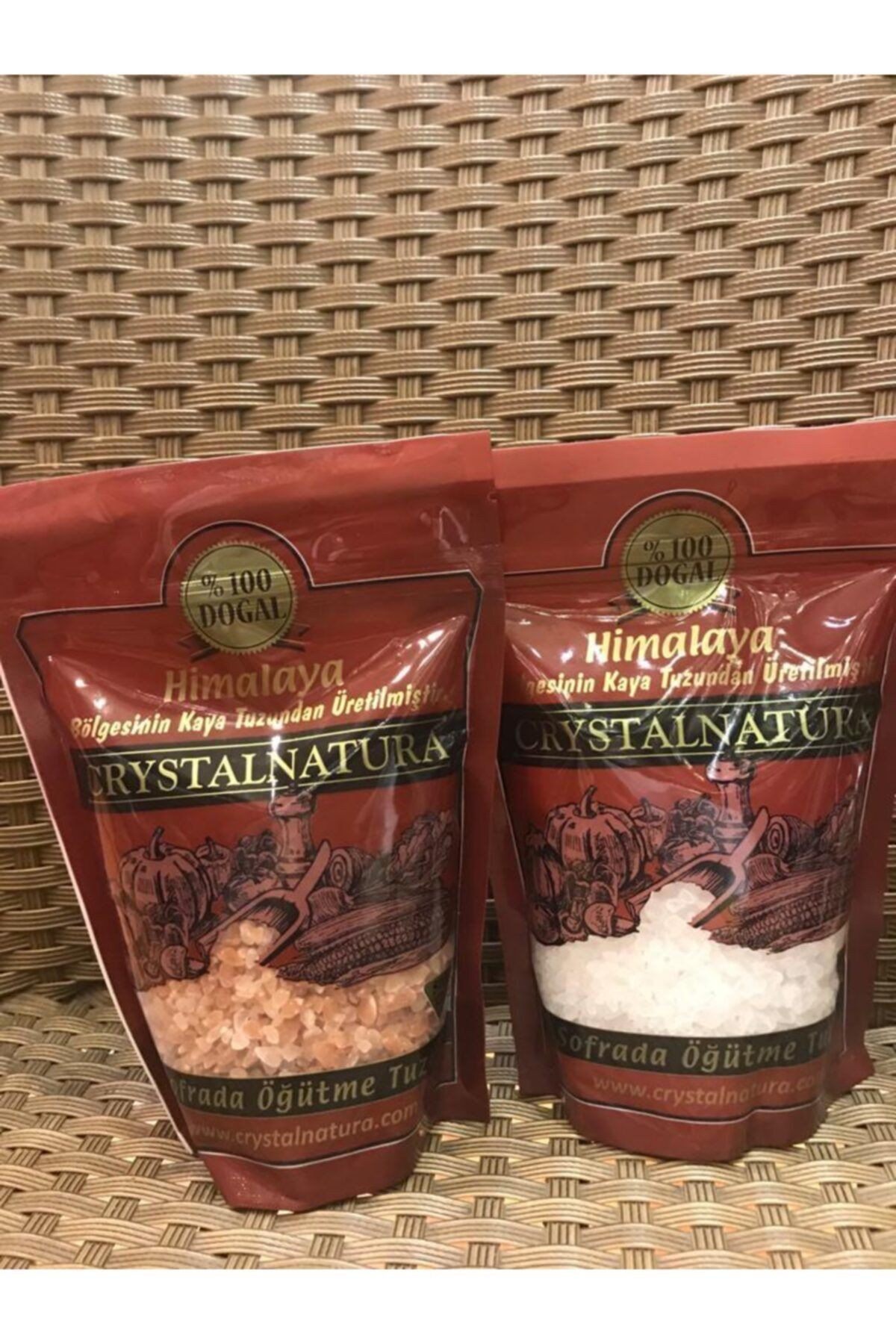NURSALT HİMALAYA TUZU Sofrada Öğütme Tuzu 500 Gr Pembe - Beyaz 2 Adet