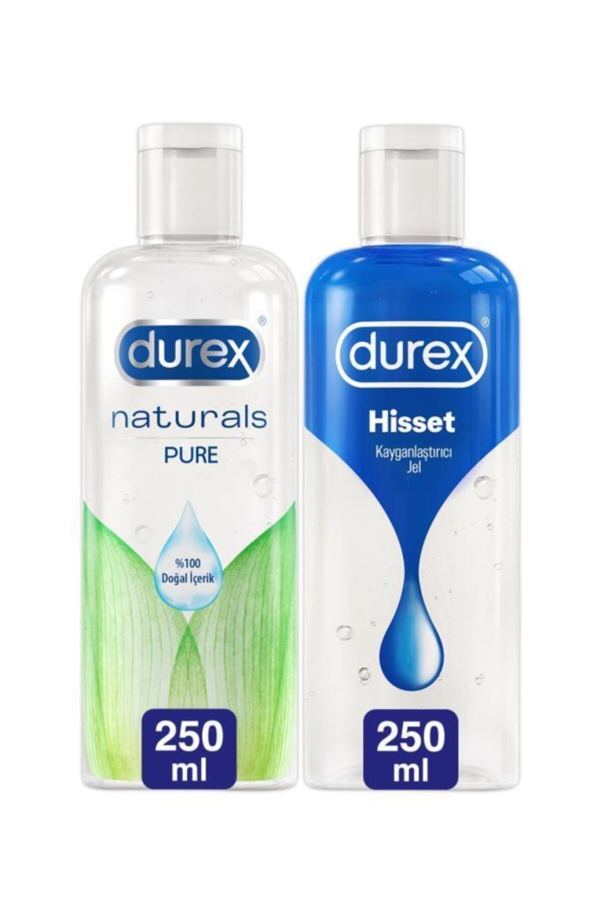 Durex Kayganlaştırıcı Jel Naturals, 250 Ml+ Kayganlaştırıcı Jel Hisset, 250 Ml