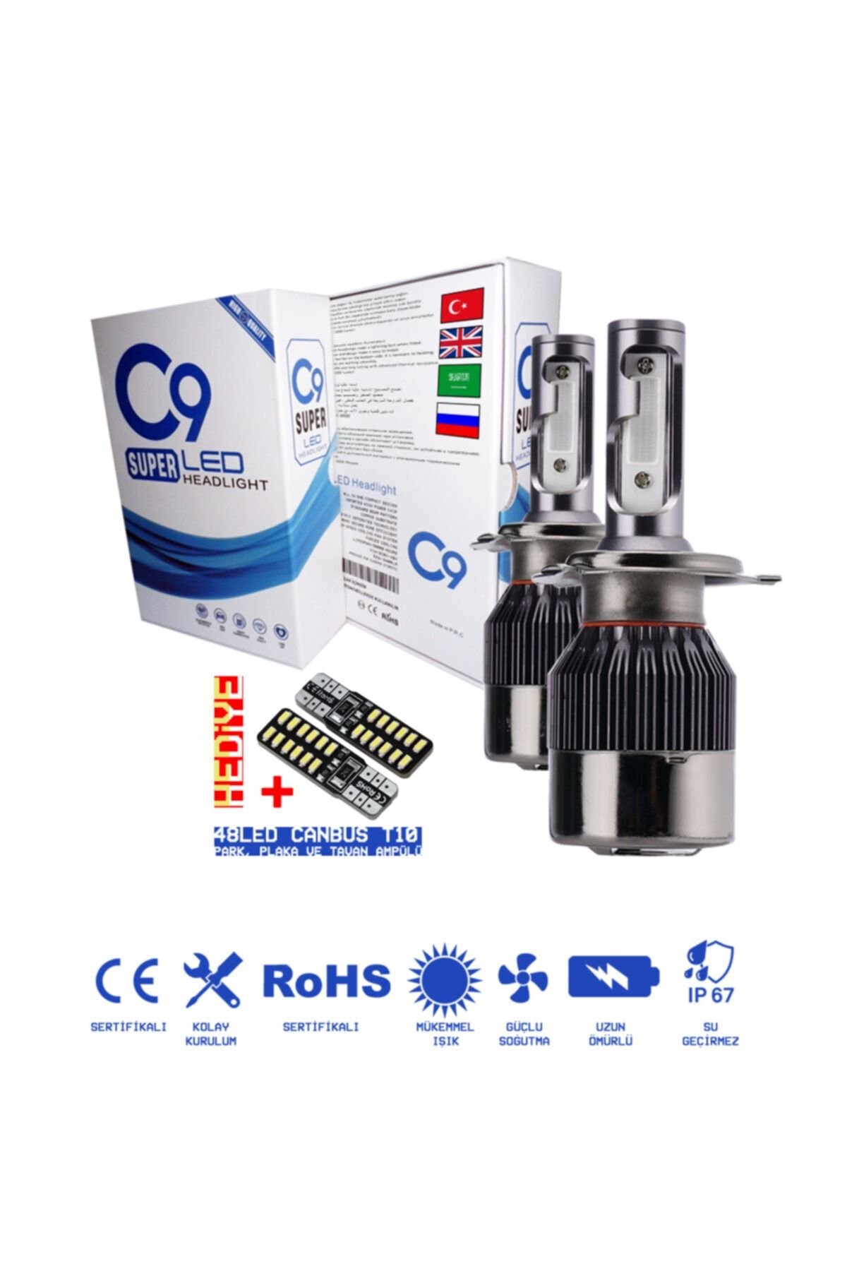 C9 H11 Led Xenon Far Led Zenon Ampulü Deli Mavi Yeni Nesil Şimşek Etkili