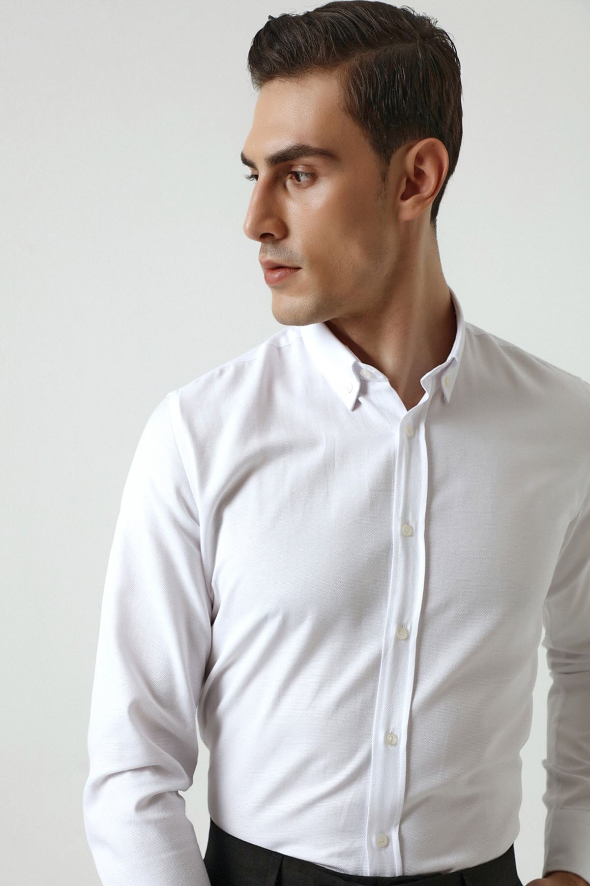 D'S Damat DS DAMAT GÖMLEK (Slim Fit) BEYAZ RENK