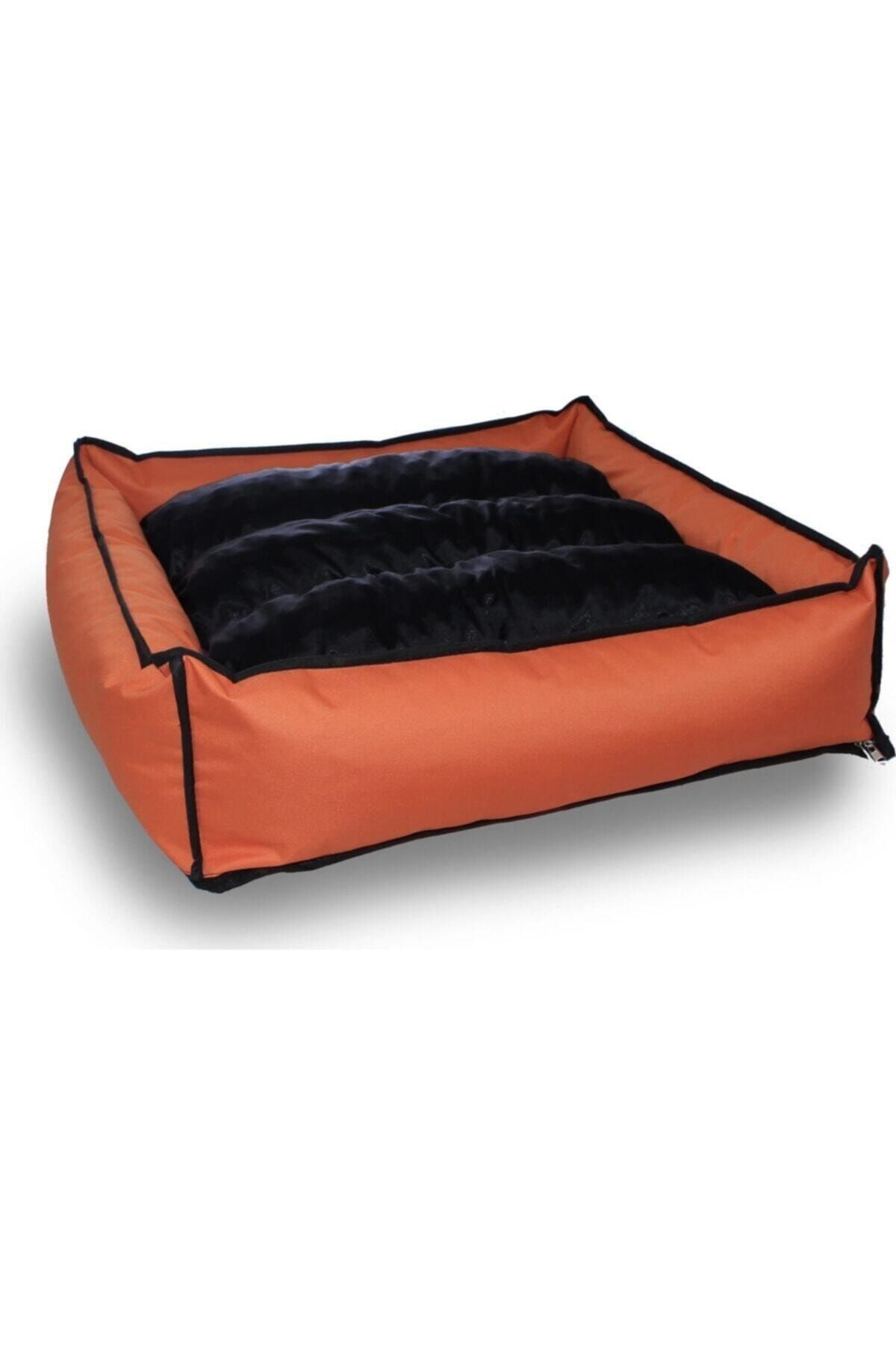 CatHouse Yıkanabilir Turuncu Köpek Kedi Minderi Ve Yatağı Büyük Irklar Için Fermuarlı 90x100 Cm
