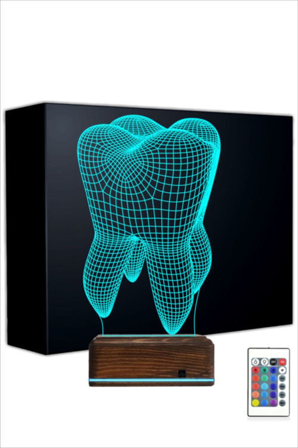 TahtaModa 3d Ilizyon Led Lamba Masa Gece Lambası Diş Hekimi Hediye Dentist Diş Tasarım