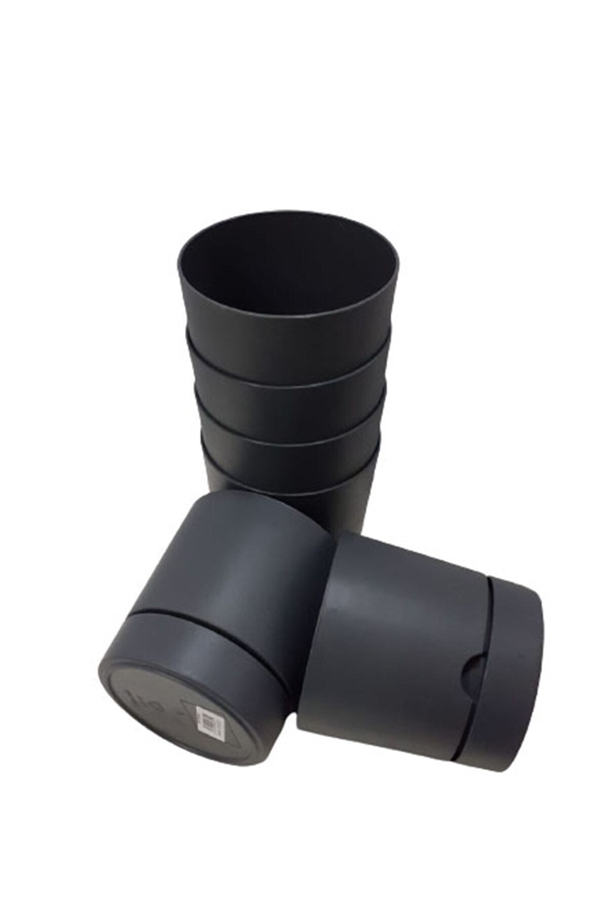 Karasu plastık Tahtakale Avm 6 Adet 12 Cm Antrasit Begonya Saksı