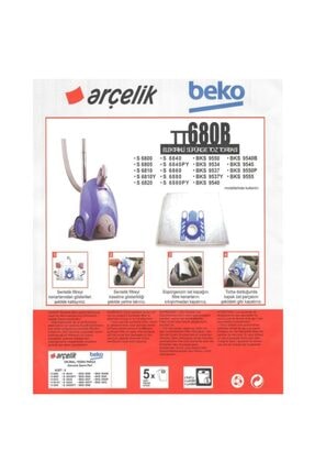 S 6800 Süpürge Modeli 5 Adet Toz Torbası Tt680b Image 0