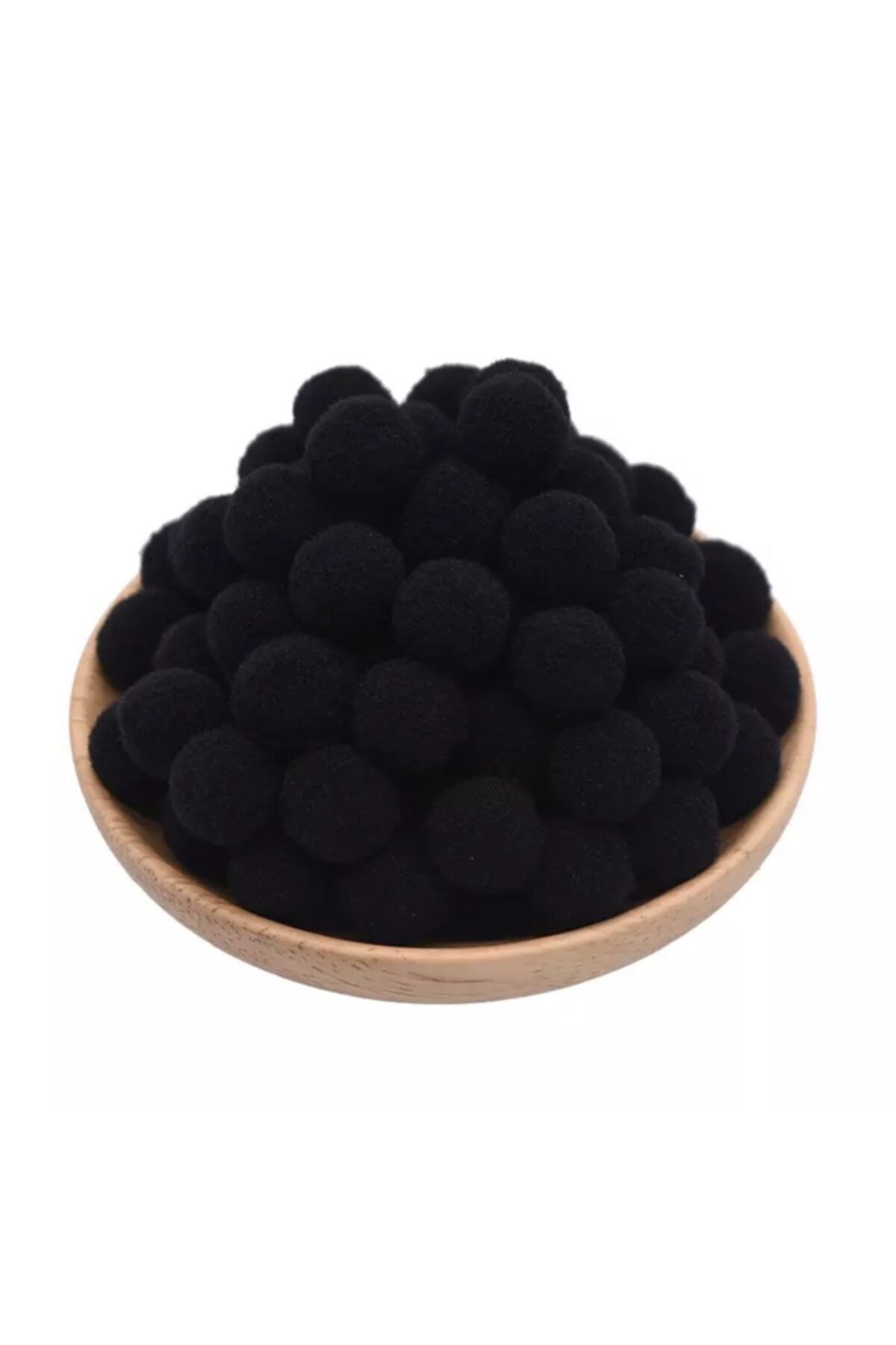 Yumuşakkeçe Siyah Yumuşak Ponpon Peluş 100 Adet 2cm