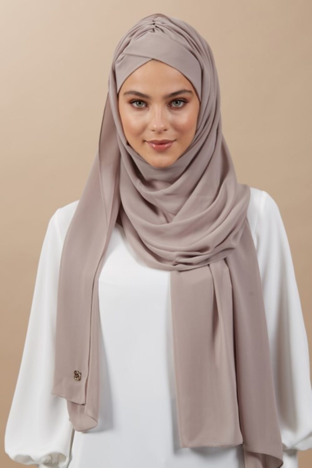 Rohs By Gülsüm Elkhatroushı Kadın Kahverengi Çapraz Bone Şal 00004