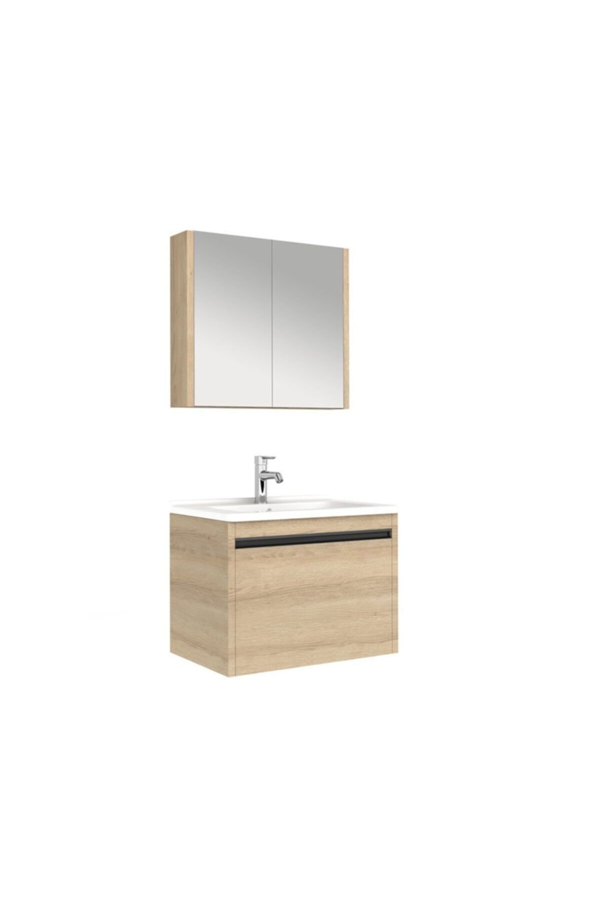 KALE Vista 80 Cm Banyo Dolabı Takımı Koyu Meşe
