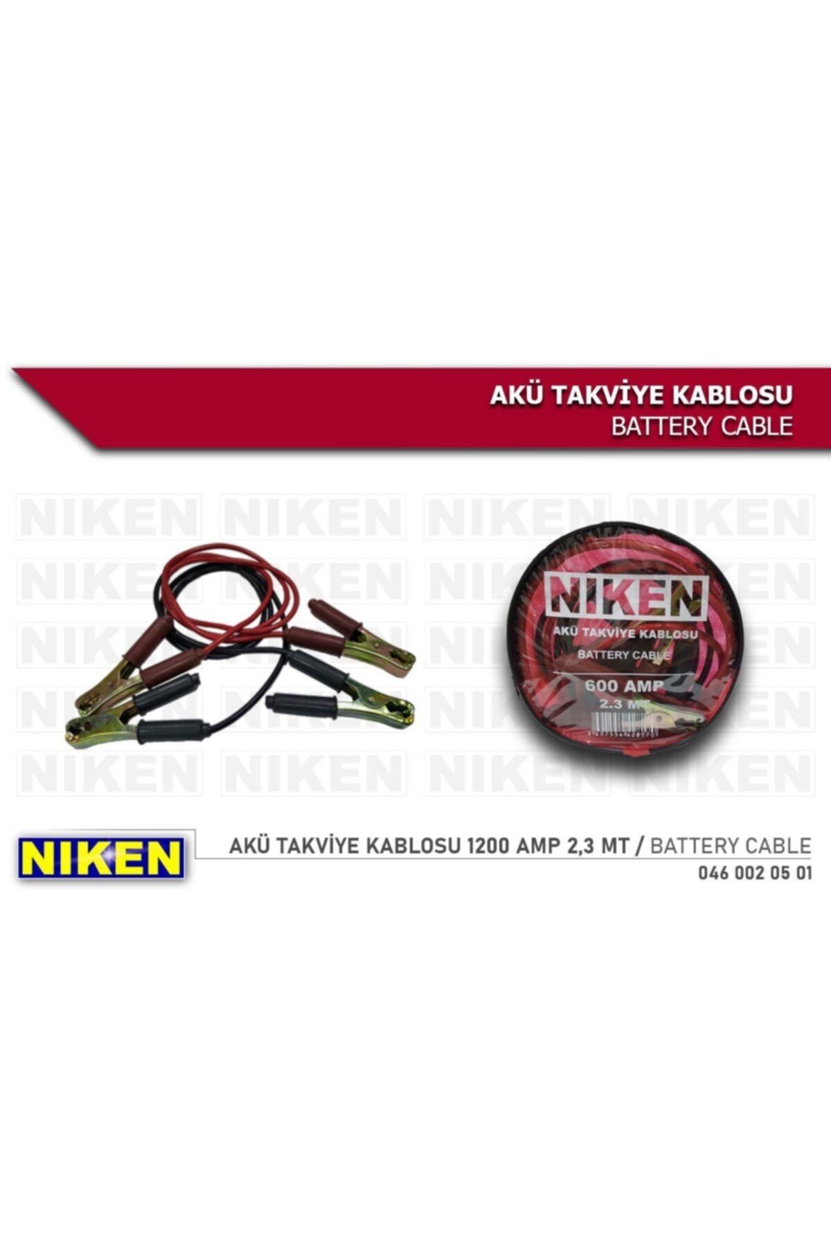 Niken Akü Takviye Kablosu Seti 1200 Amp 2,3mt