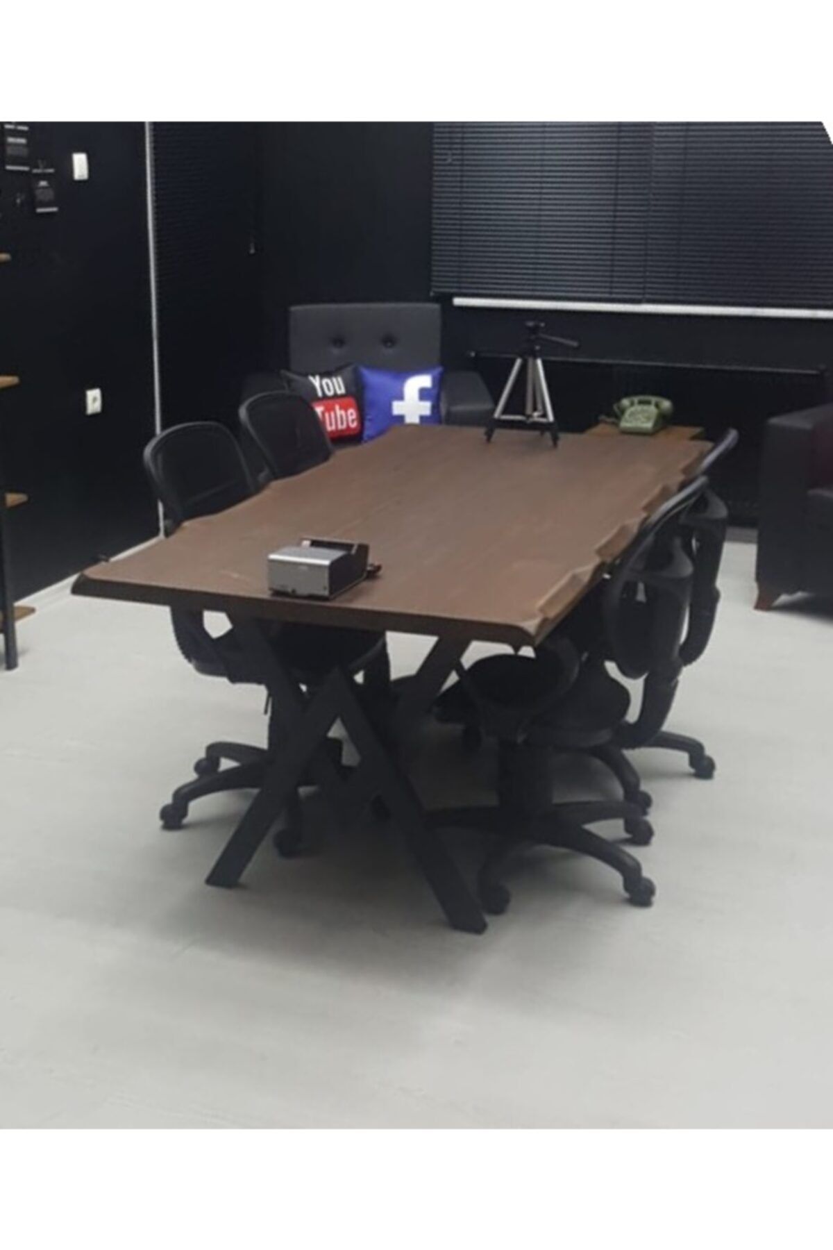 NT Concept Ntconcept Masif Doğal Ağaç Toplantı Ve Ofis Masası(100cm-200cm)