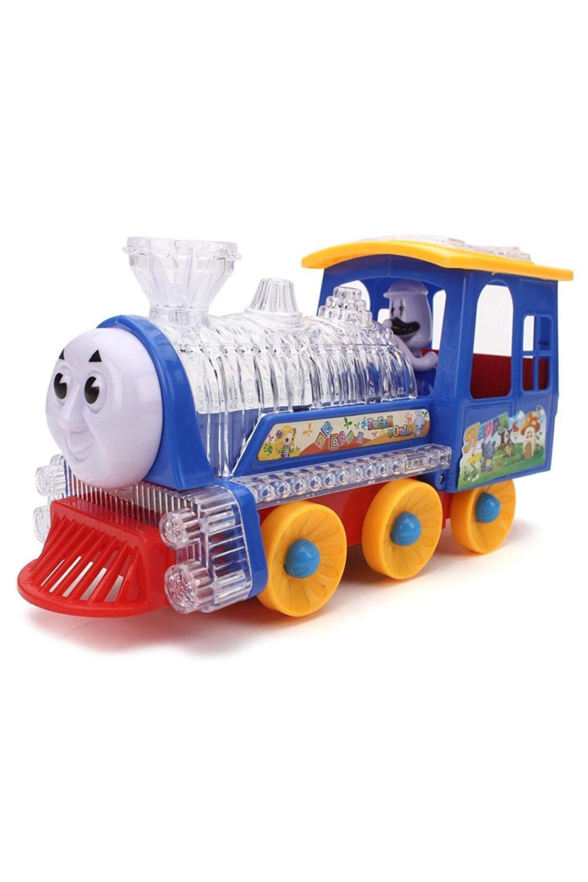 elife ES2888B Eğlenceli Funny Loco Işıklı Sesli Çarpınca Dönen Oyuncak Lokomotif Tren Thomas 20 cm.