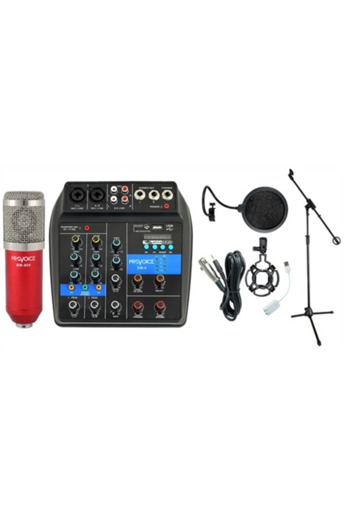 Provoice Audio Bm-800 Studyo Kırmızı Ses Kayıt Baslangıc Paketi