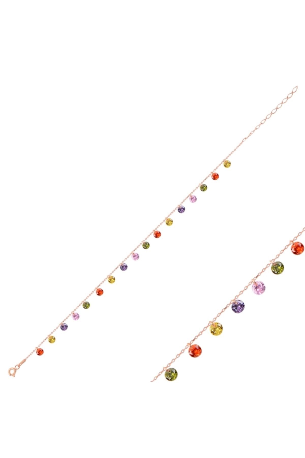 Angemiel Kadın Yuvarlak Zirkon Taşlı Sallantılı Halhal