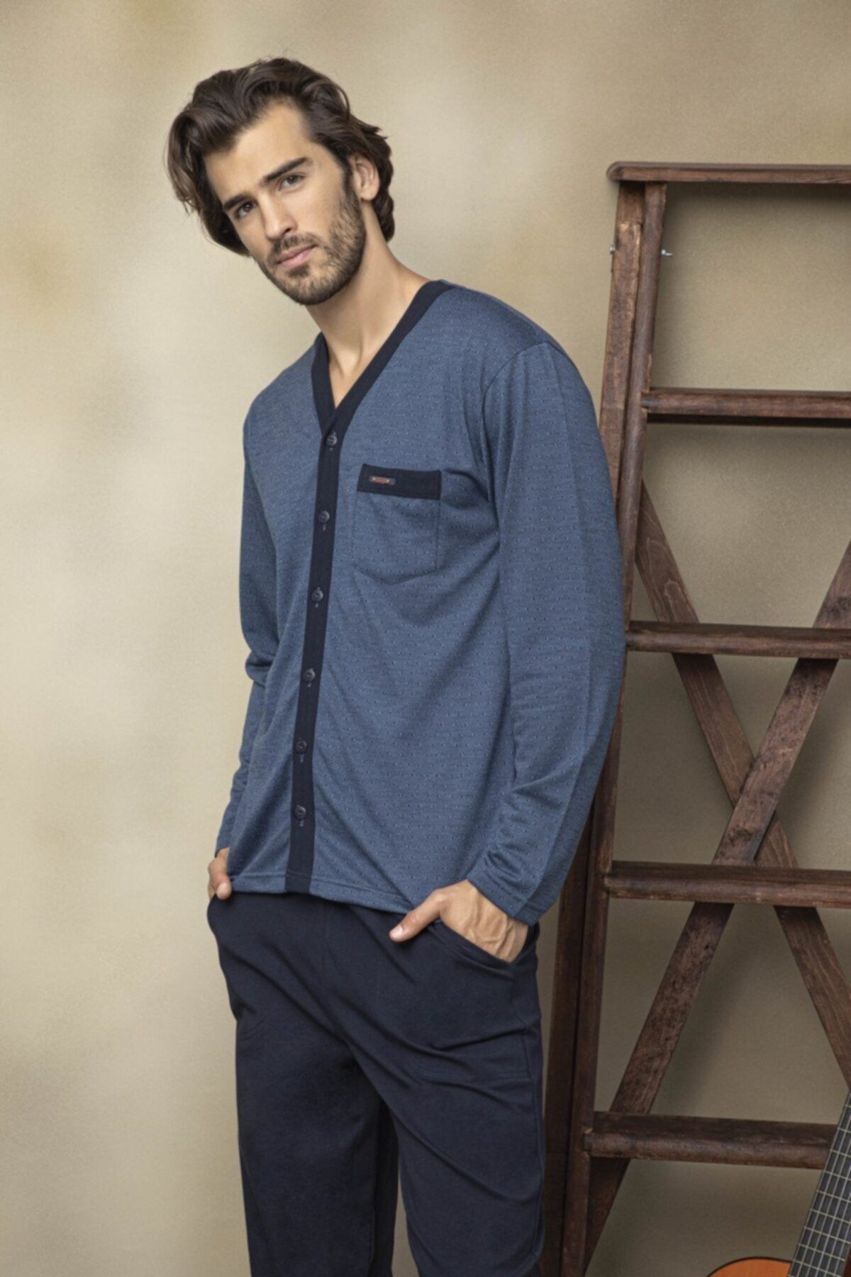 KLY Boydan Düğmeli Pijama Takımı