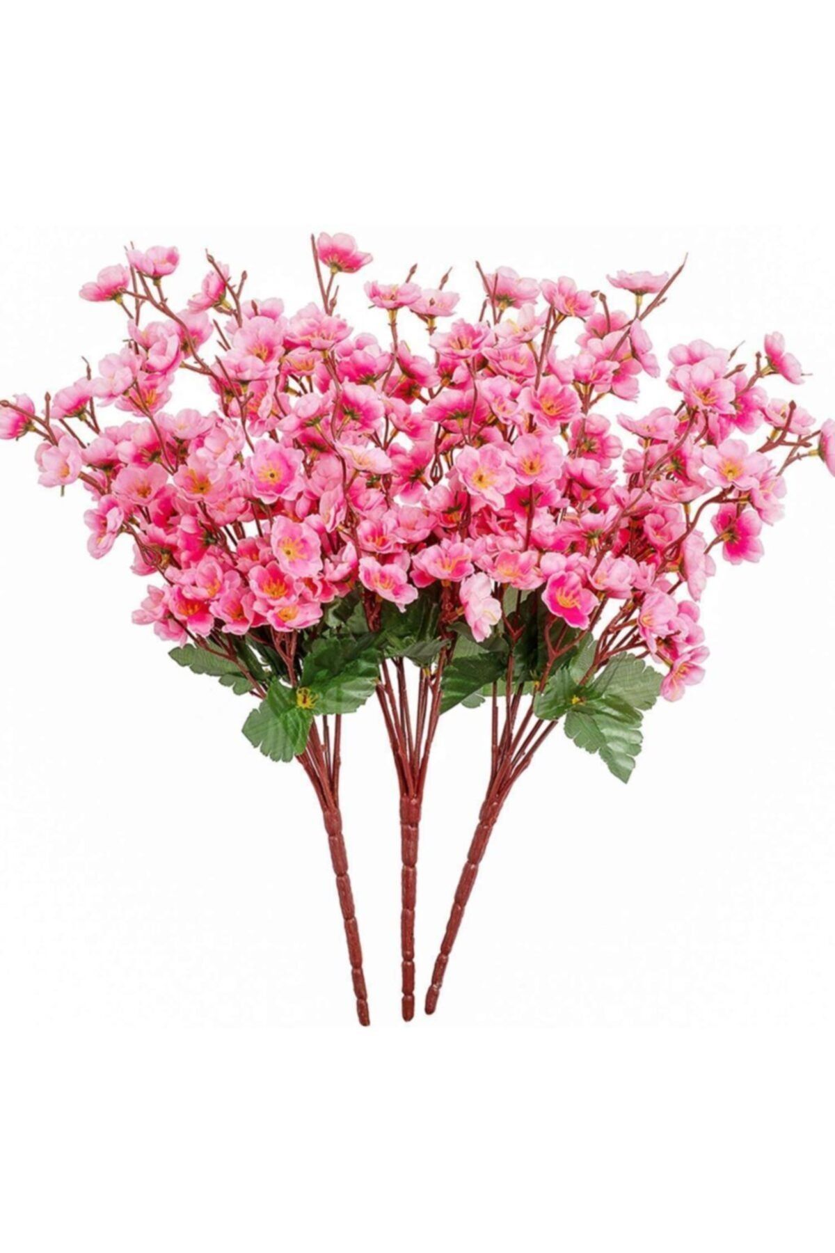 Nettenevime Yapay Çiçek Bahardalı Japon Kiraz Çiçeği 9 Dallı 35cm Pembe 3 Demet