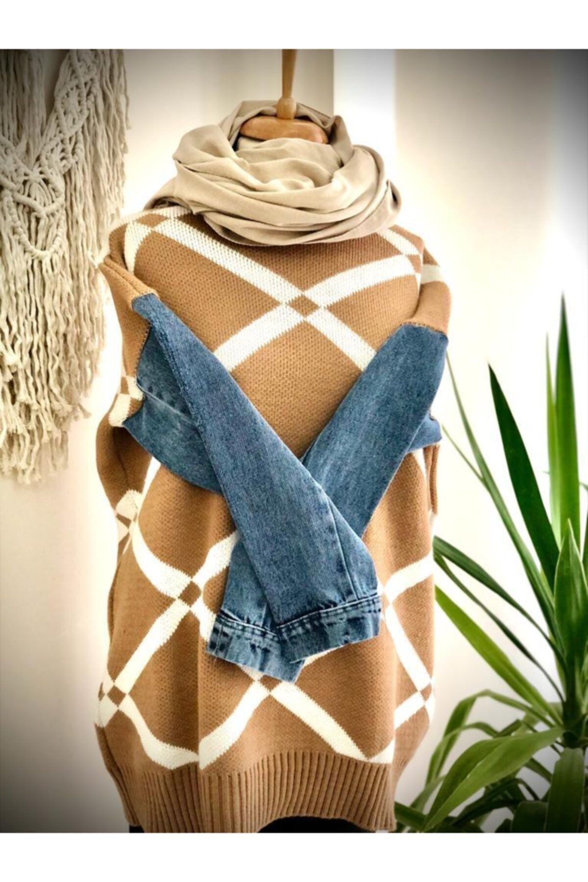 DuyguModa Kot Detay Triko Tunik