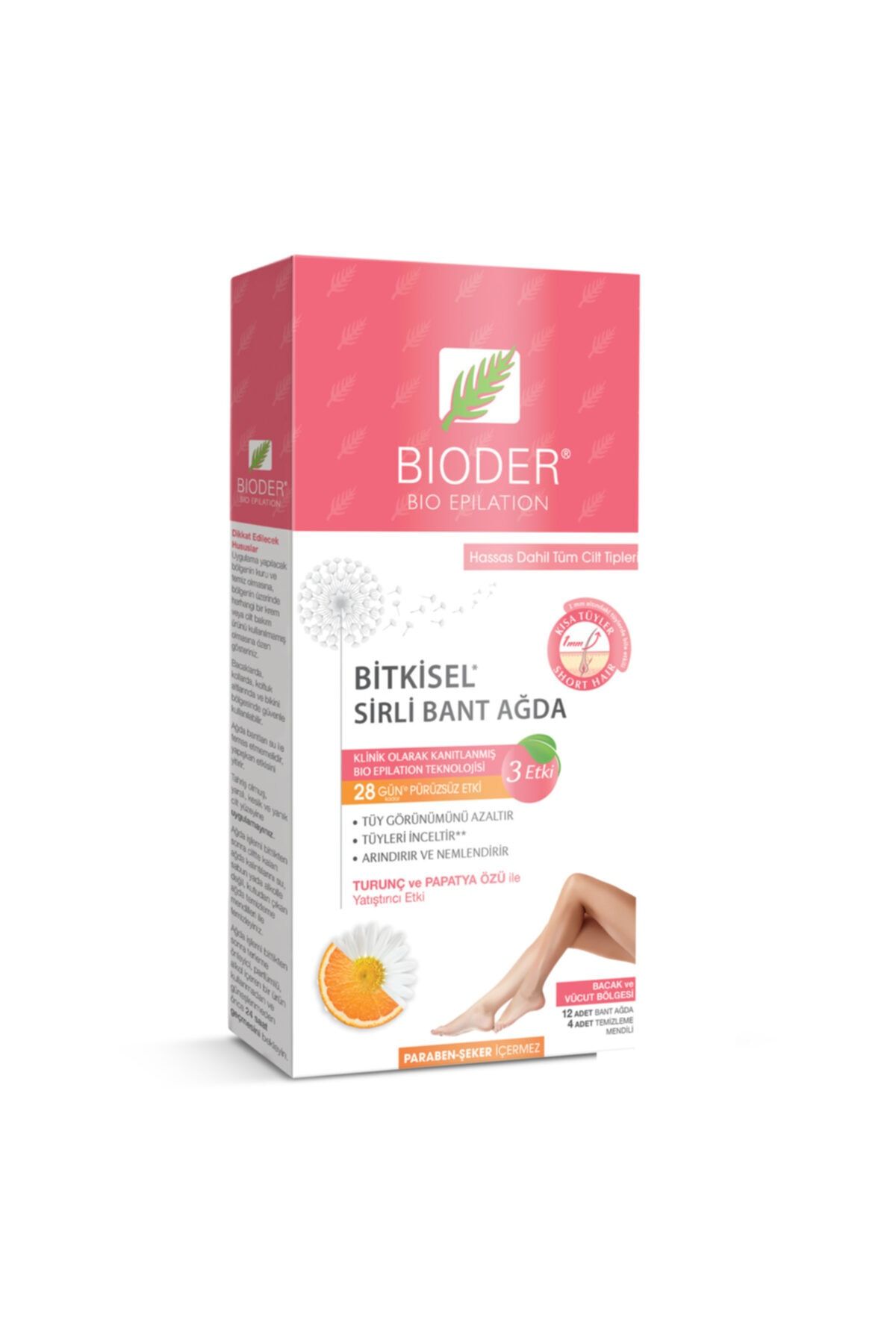 Bioder Hassas Ciltler Için Bitkisel Sirli Bant Ağda 12'li