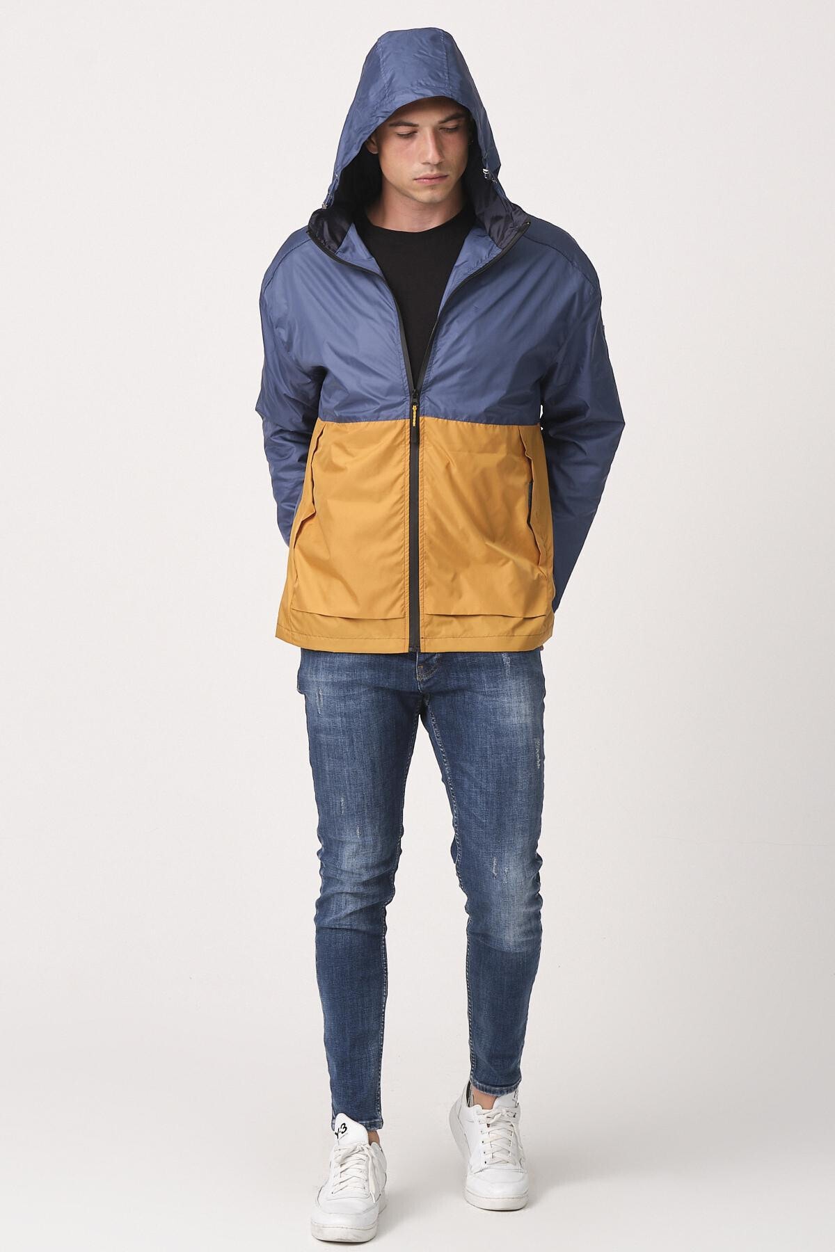 Electra Yarım Renkli Fermuarlı Yagmurluk