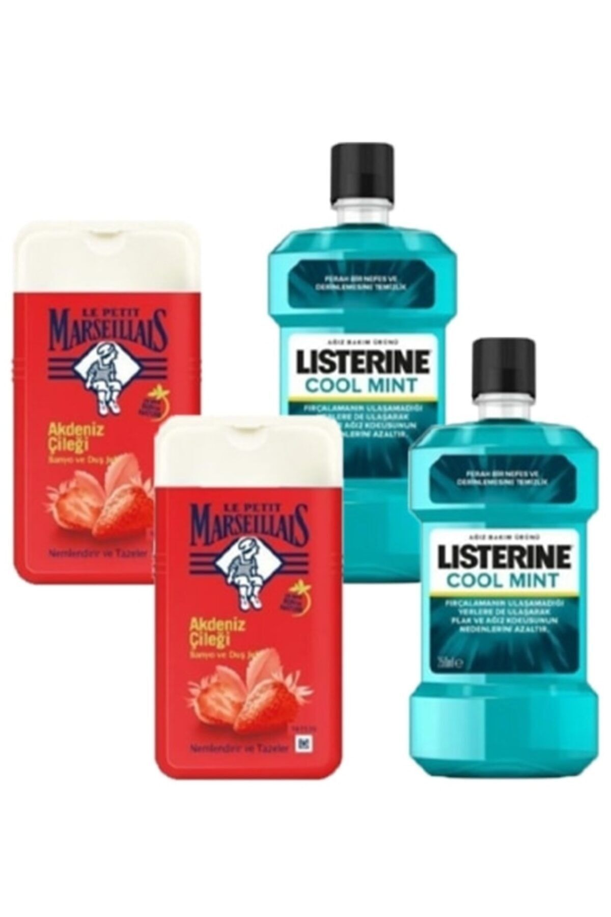 Listerine Hafif Nane 250ml + Le Petit Marseillais Akdeniz Çileği 250 Ml X 2 Adet