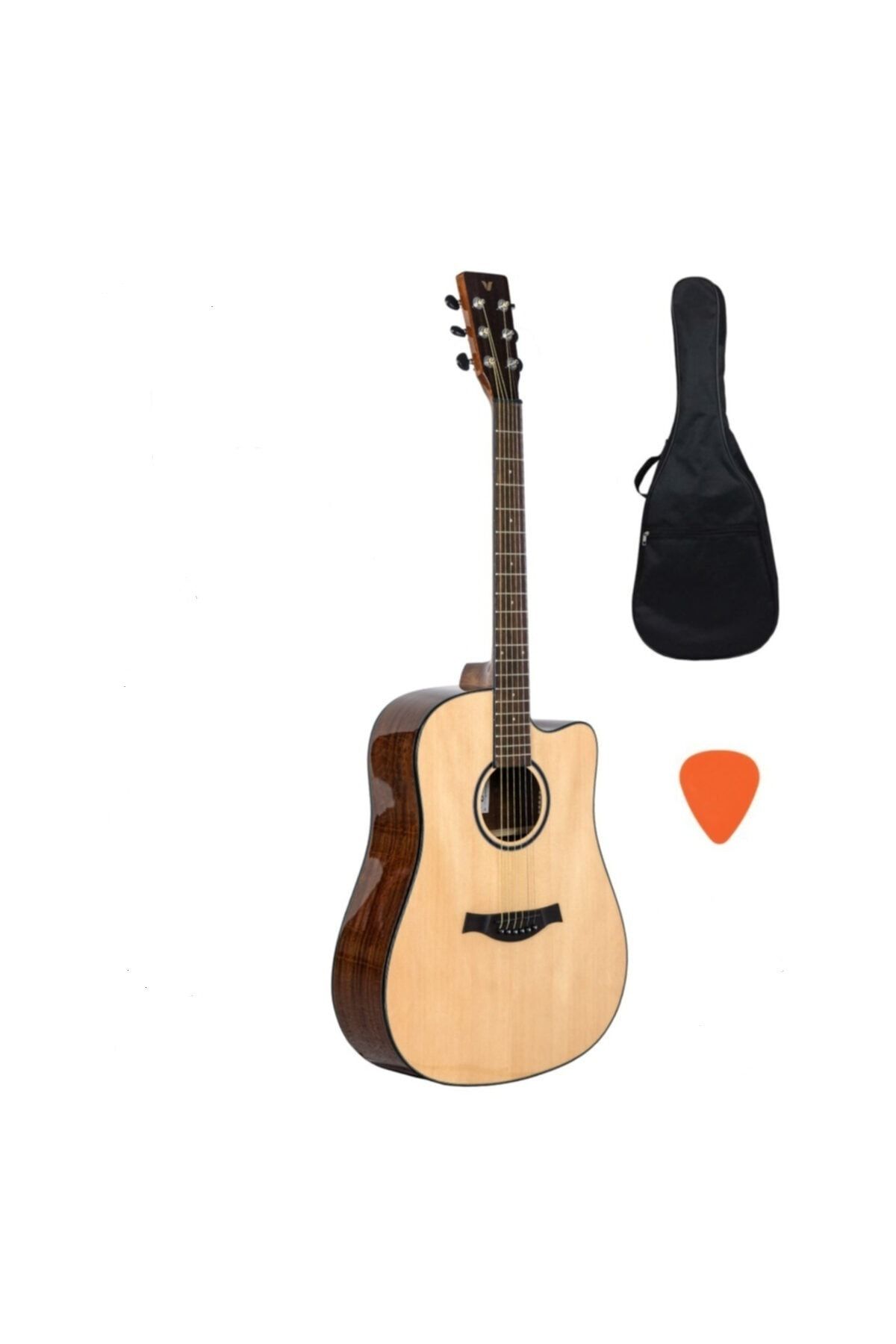 VALLER Va530c Cutaway Akustik Gitar Parlak Cilalı Va530c