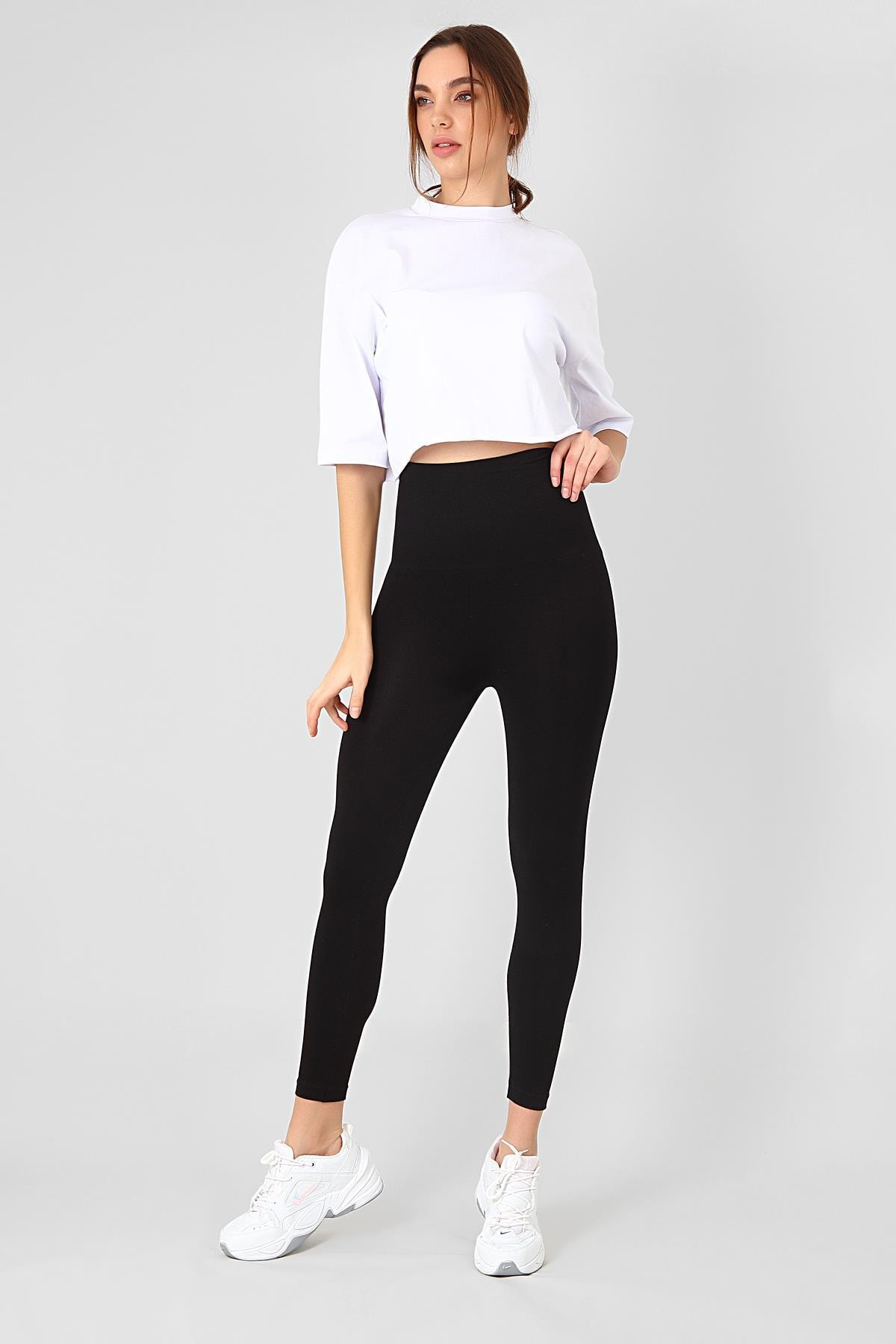 AMERICAN EXCHANGE Amerıcan Exchange Dikişsiz Yüksel Bel Siyah Tayt-17slsı