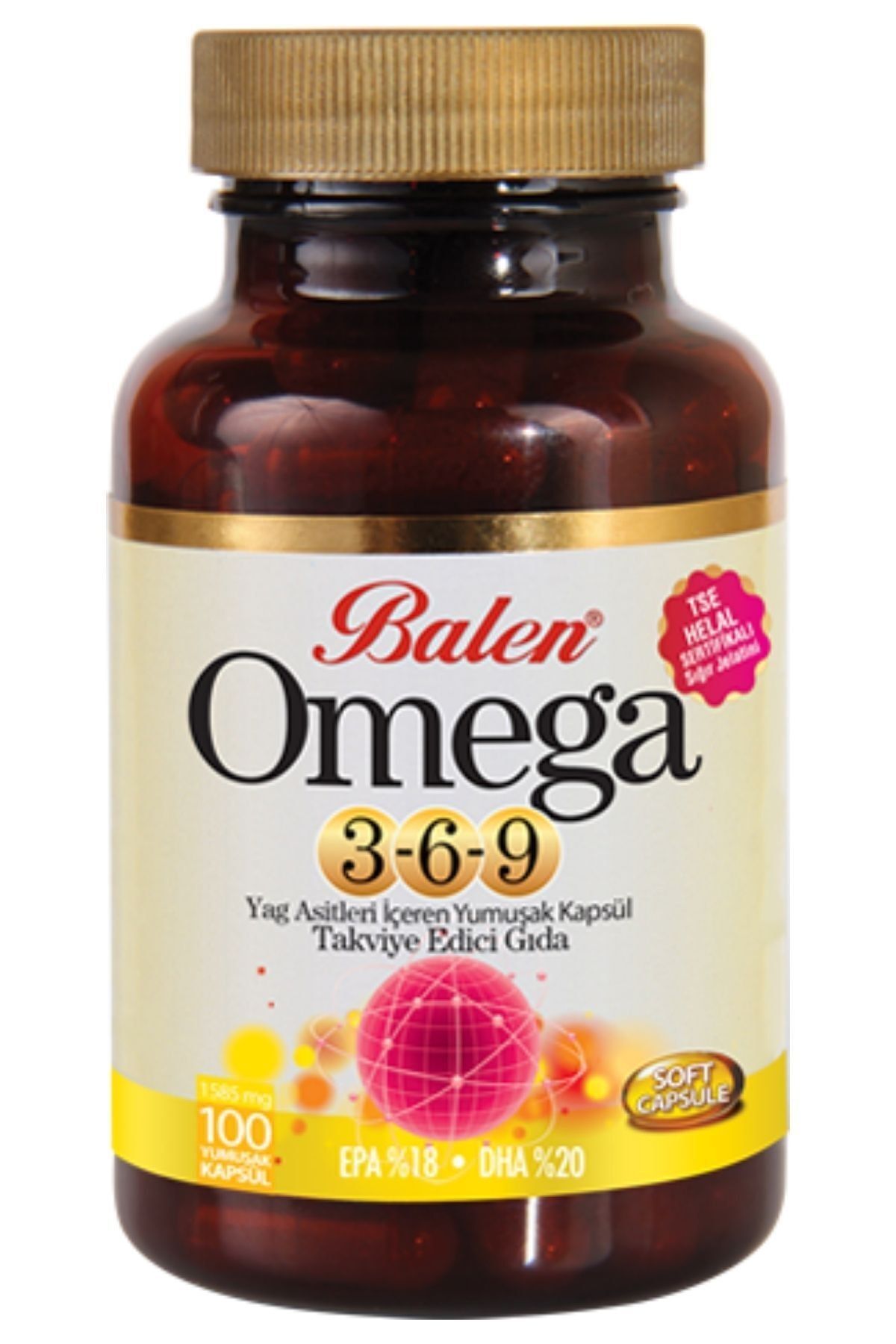 Balen Omega 3 - 6 - 9 Yumuşak Kapsül 1585 mg 100 Kapsül