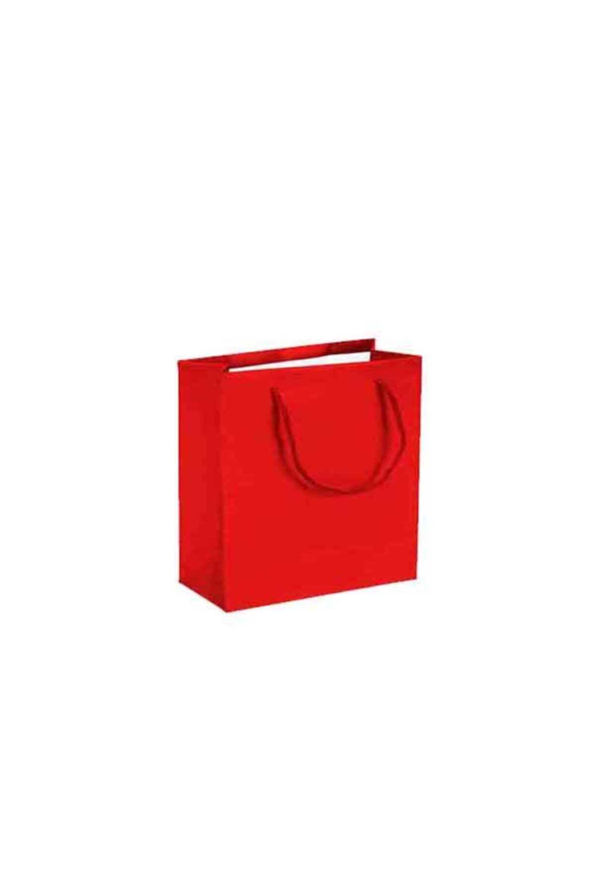 Partioutlet Kırmızı Renk Karton Çanta 50 Adet 11 X 11 Cm