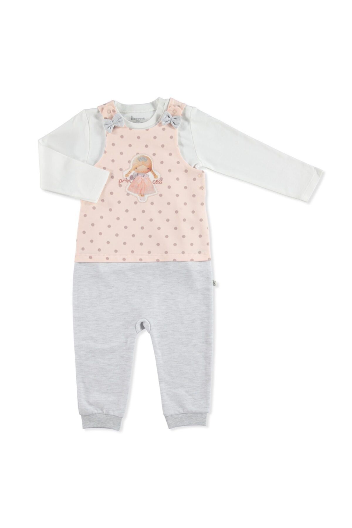 Bebbek Unisex Bebek Somon Salopet Sweatshirt