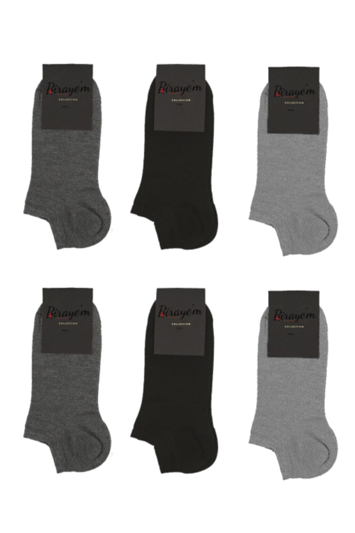 Piraye'm Man & Woman Unisex Dikişsiz Patik Çorap 6'lı
